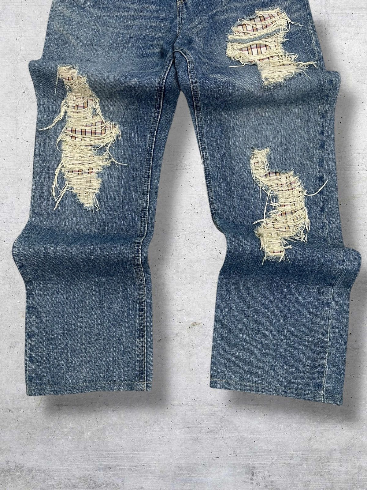 semanticdesign VINTAGE DENIM LAB JAPAN DESIGNER 90S OG RIPPED GRUNGE DENIM Size US 32 / EU 48 - 3 Thumbnail