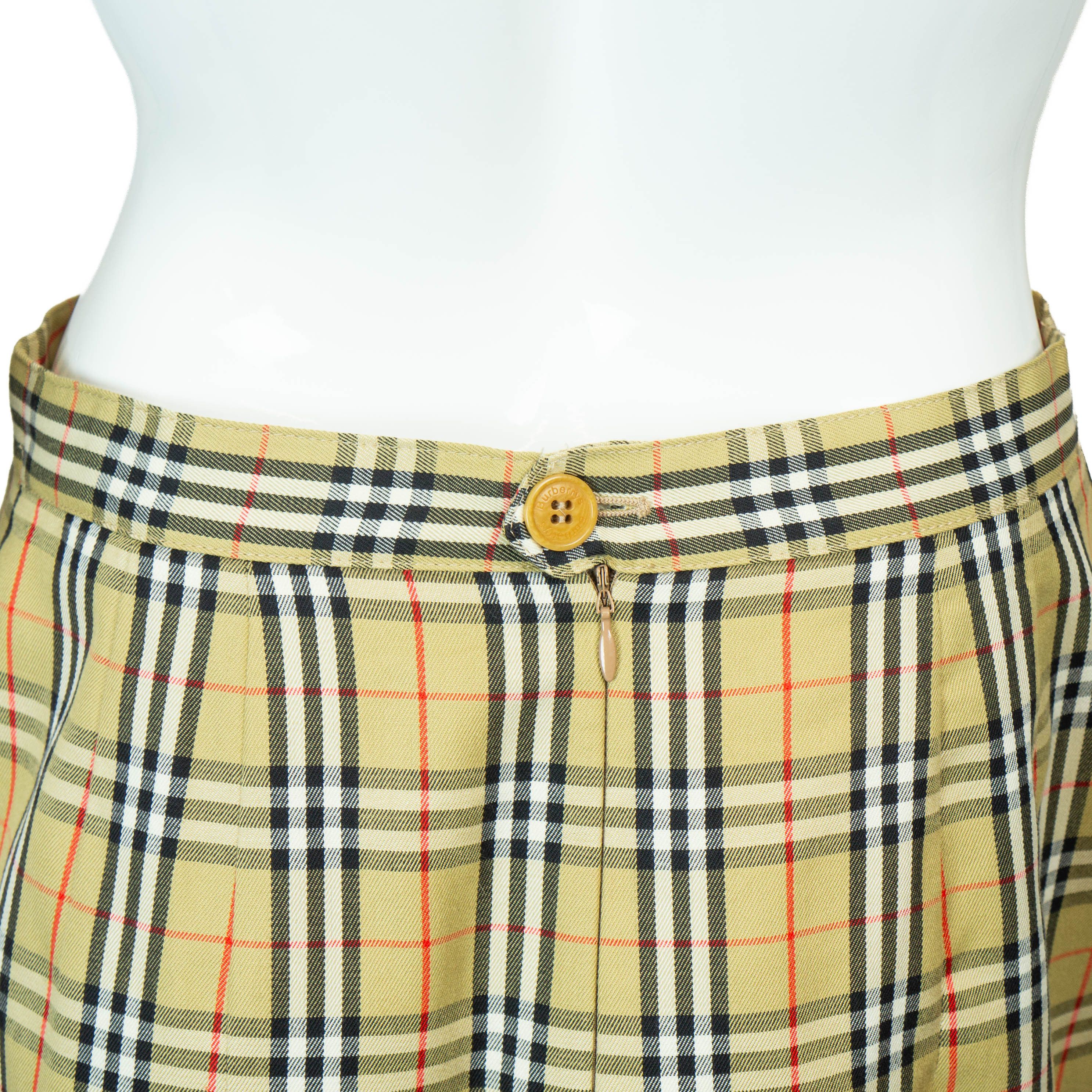 Burberry BURBERRY Check Monogram Skirt Vintage 90s 00s Size 27" / US 4 / IT 40 - 4 Thumbnail