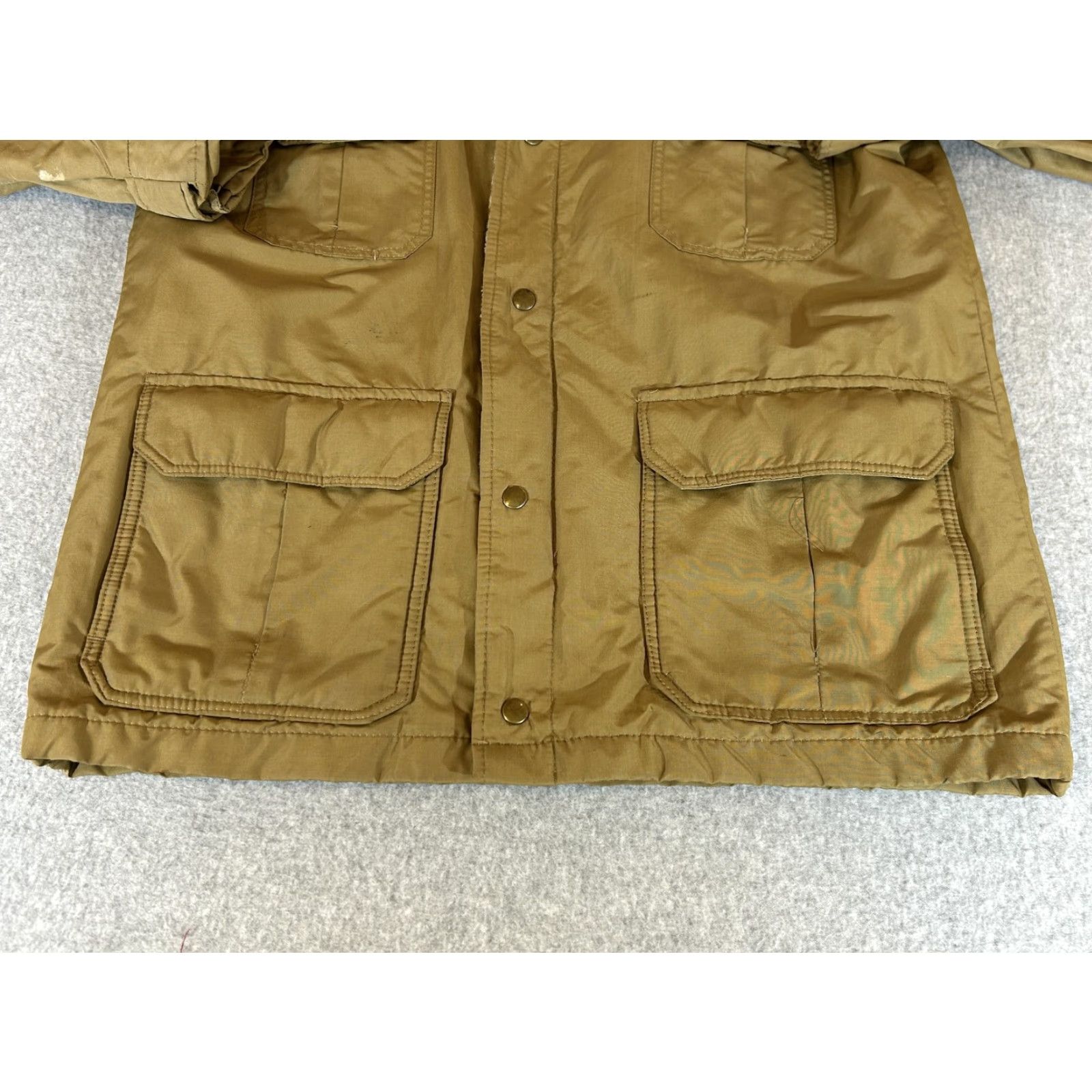 Vintage William Barry Struggle Gear Parka Jacket Mens MT Medium Green Wool Lined Hooded Full Zip Workwear Casual Winter Coat Size US M / EU 48-50 / 2 - 2 Thumbnail