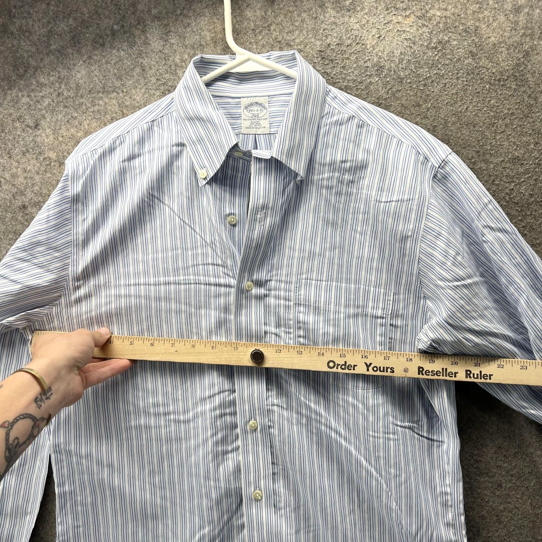 Brooks Brothers Brooks Brothers Shirt Mens 15.5 Blue Stripe 346 Non Iron Cotton Dress Shirt Long Sleeve Button-Down Collar Womens? Not applicable Size US L / EU 52-54 / 3 - 5 Thumbnail