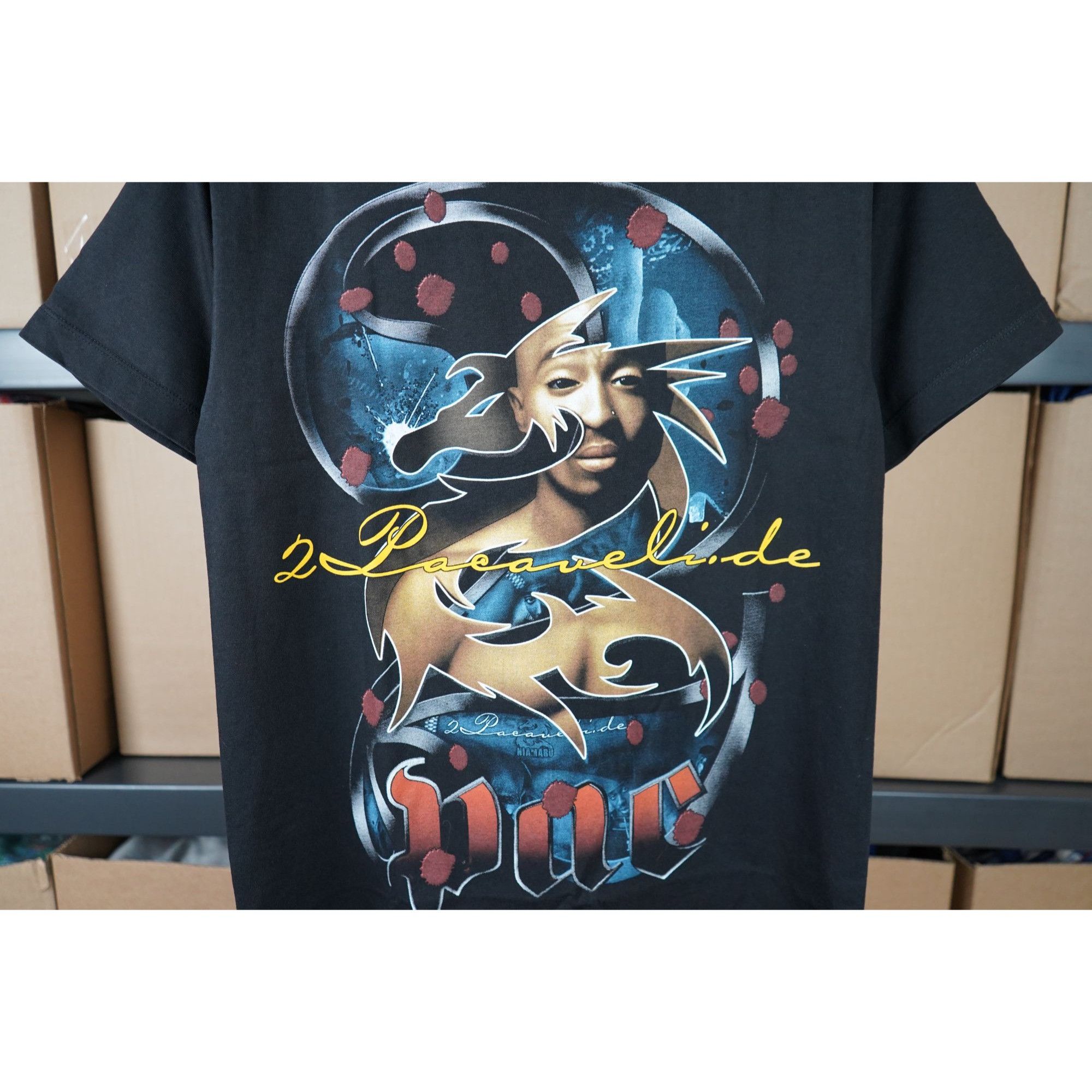 Rap Tees Tupac Tshirt Black Double-Sided Men's S Boxy Fit #458 Size US S / EU 44-46 / 1 - 3 Thumbnail