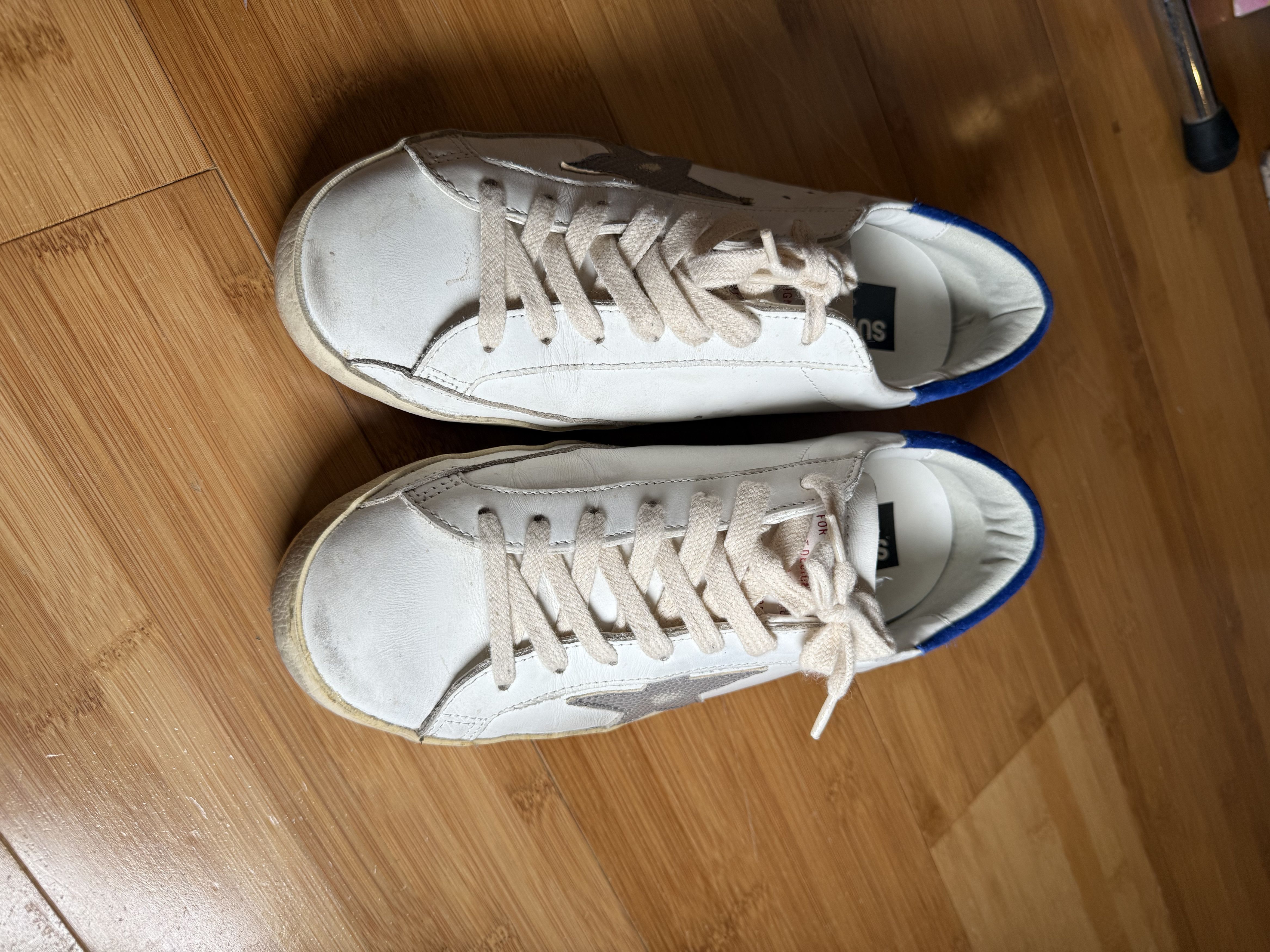 Golden Goose Golden Goose Super-Star White Snake Blue Size US 7 / EU 40 - 7 Thumbnail