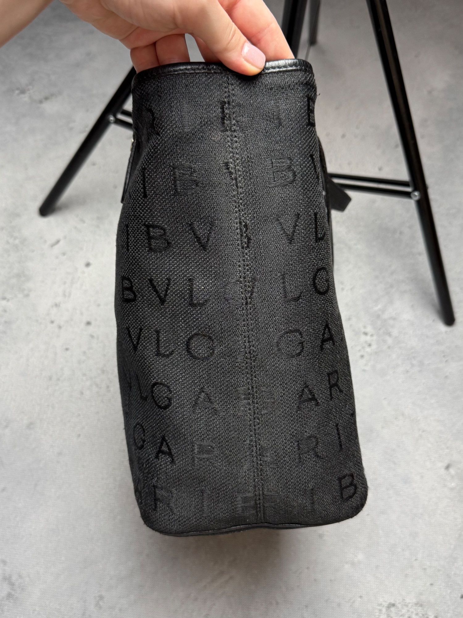 Bvlgari Bvlgari Black Monogram Handbag Tote Logomania Tote Bag y2k Size ONE SIZE - 6 Thumbnail