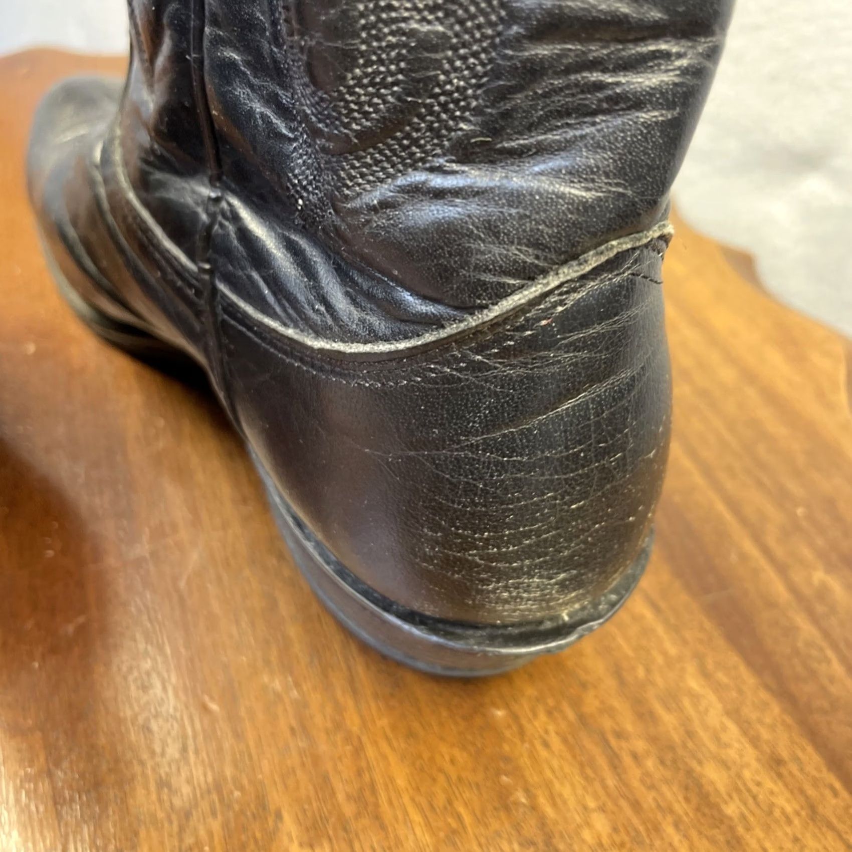 Vintage VINTAGE Nacona Cowboy Boots Western Boots Men 10D Black Almond Toe Stitch Pull On USA Cowboy Size US 10 / EU 43 - 7 Thumbnail