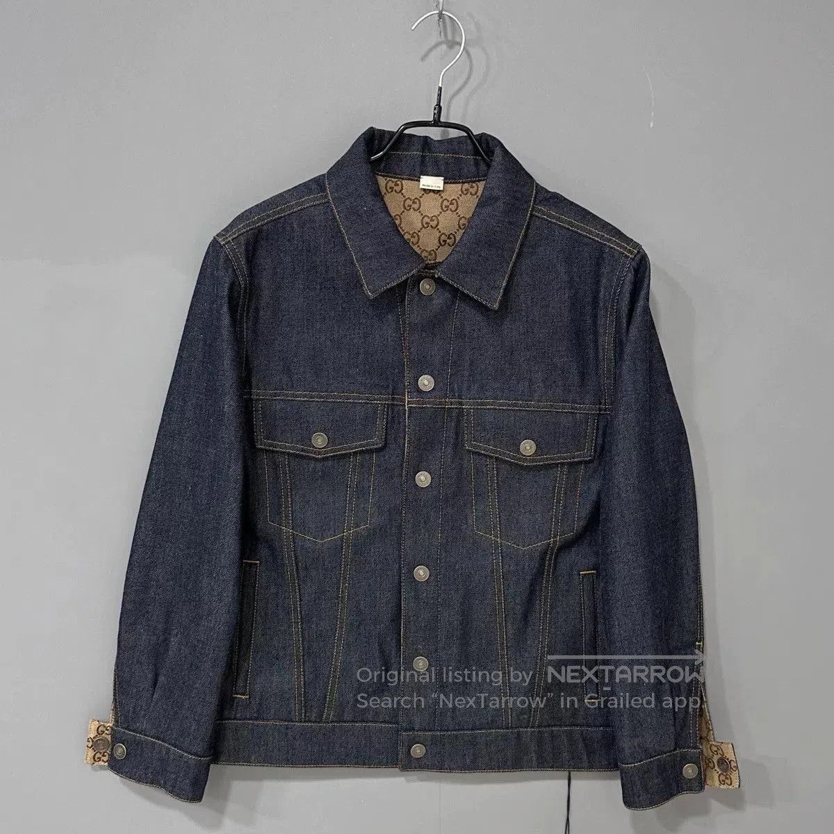 Gucci gucci monogram reversible denim jacket size 44. Size US M / EU 48-50 / 2 - 4 Thumbnail