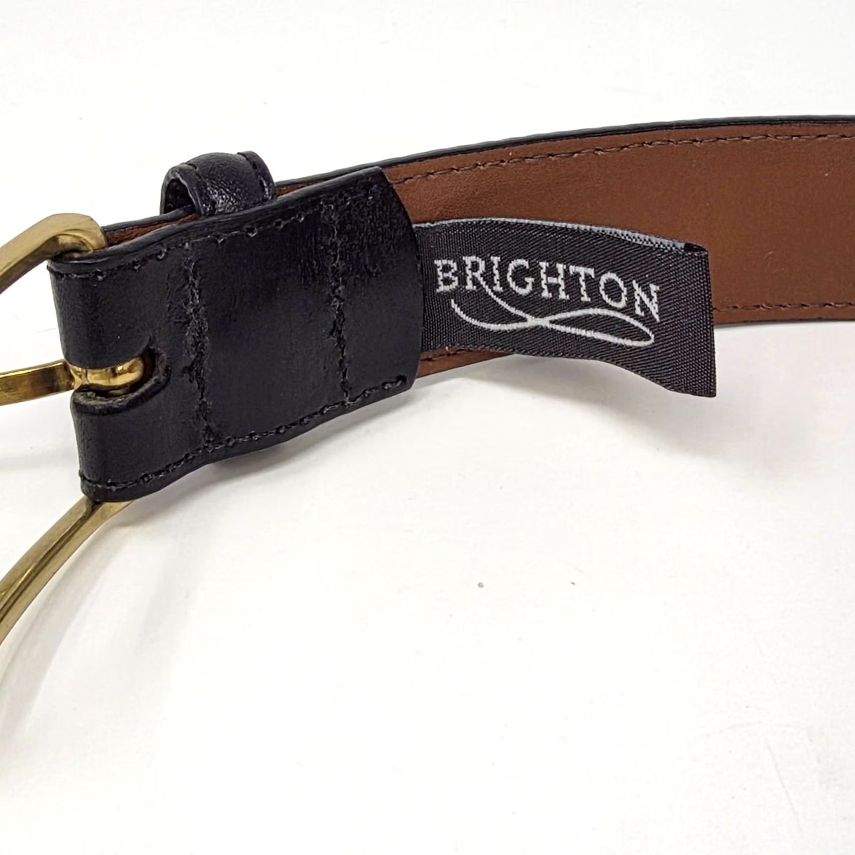 Brighton Brighton Mens Belt Black Anilina Leather Size 50 Dress Belt Buckle 1 in Vintage? Size XL / US 12-14 / IT 48-50 - 2 Thumbnail