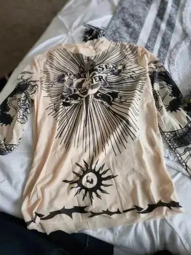 Japanese Brand Bodycon T-shirt Gothic Skull Printed Size S / US 4 / IT 40 - 2 Thumbnail