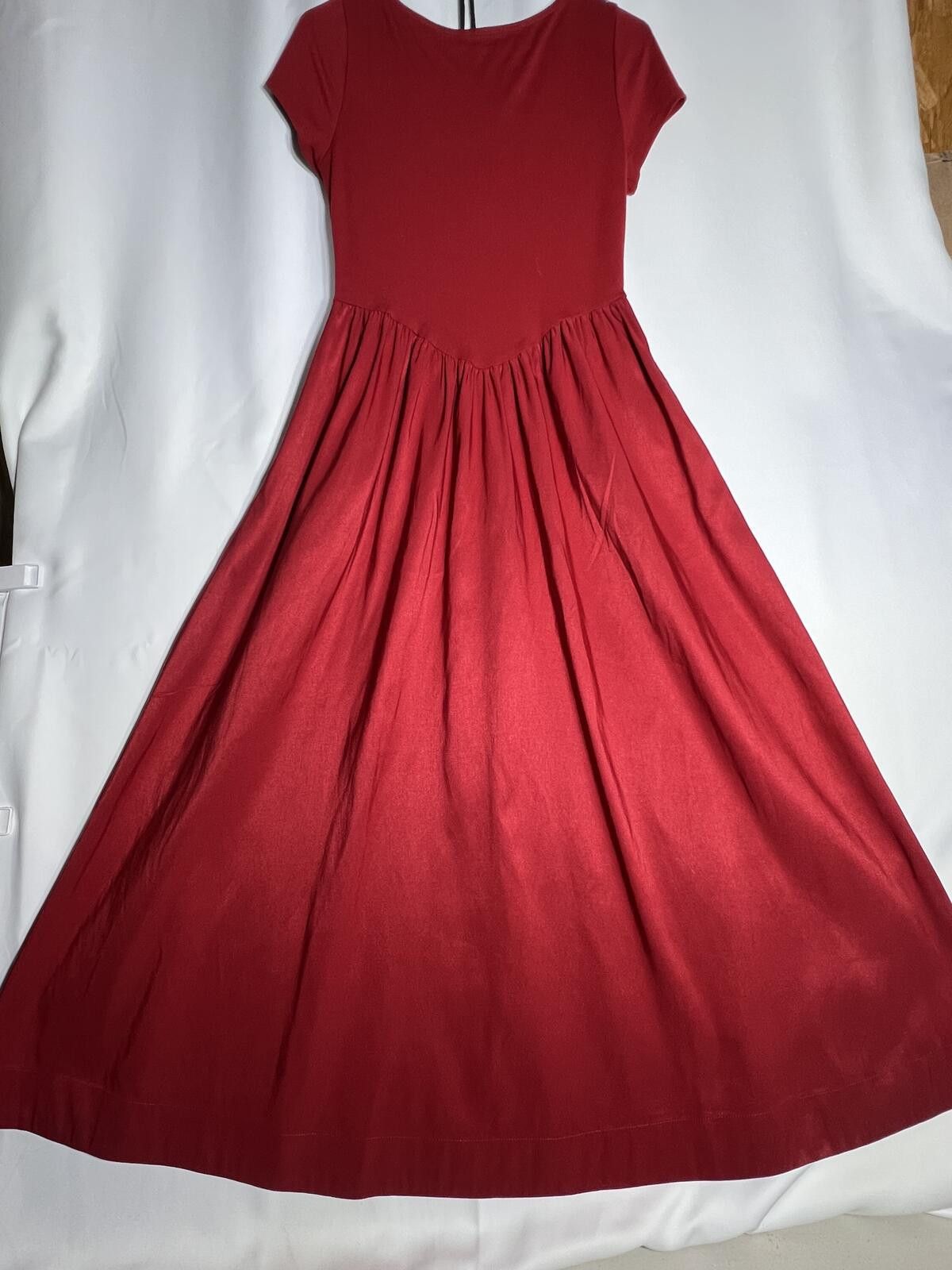 Other a.new day Women's Red Short Sleeve Maxi Dress Size S Size S / US 4 / IT 40 - 3 Thumbnail
