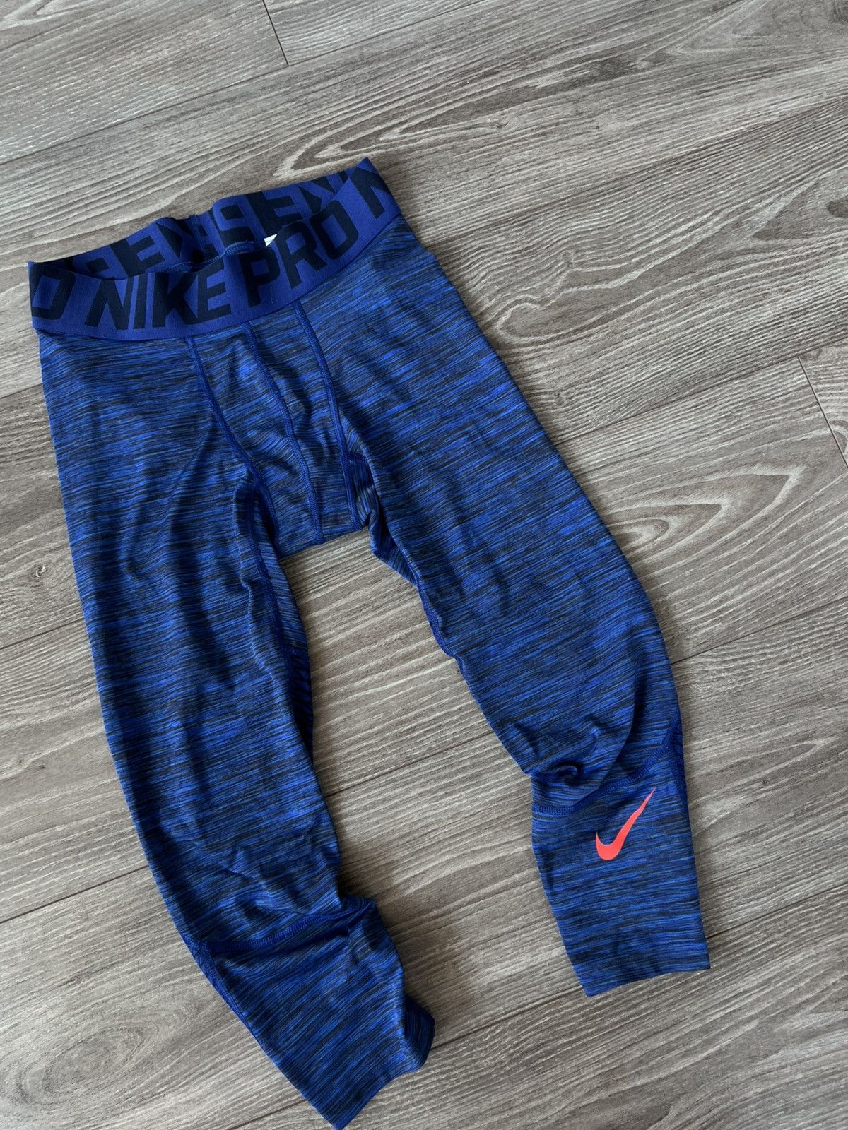 Nike Nike Pro Combat Compression 3/4 Big Logo Gym/Fight Leggins Size US 32 / EU 48 - 2 Thumbnail