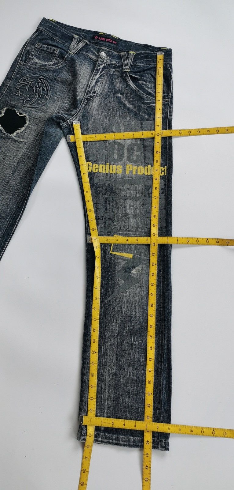 Other Lang Rock Print Denim Jeans Size US 30 / EU 46 - 11 Thumbnail
