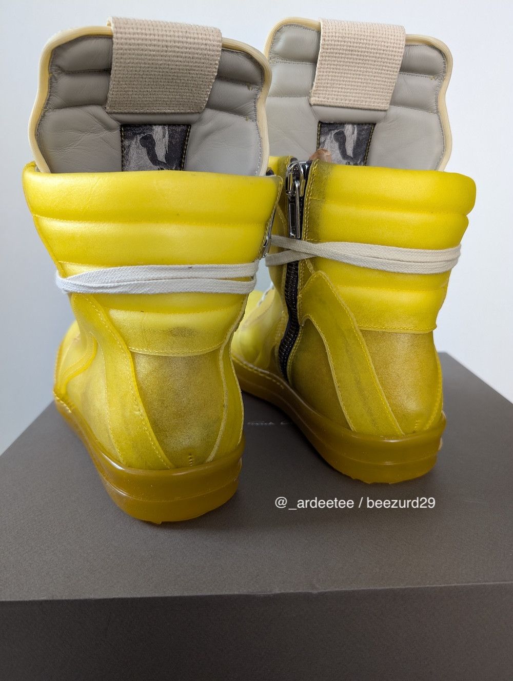 Rick Owens *NEW* APPARITION SEMI-TRANSPARENT LEATHER GEOBASKET SNEAKERS Size US 9 / EU 42 - 10 Thumbnail