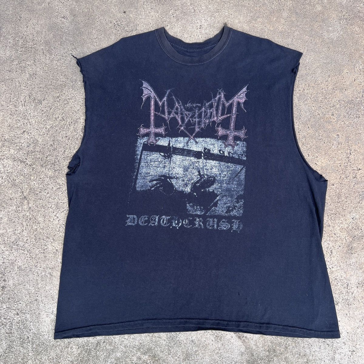 Band Tees Vintage Y2K Mayhem black metal Promo Tee 2XL Thrashed Faded Size US XXL / EU 58 / 5 - 2 Thumbnail