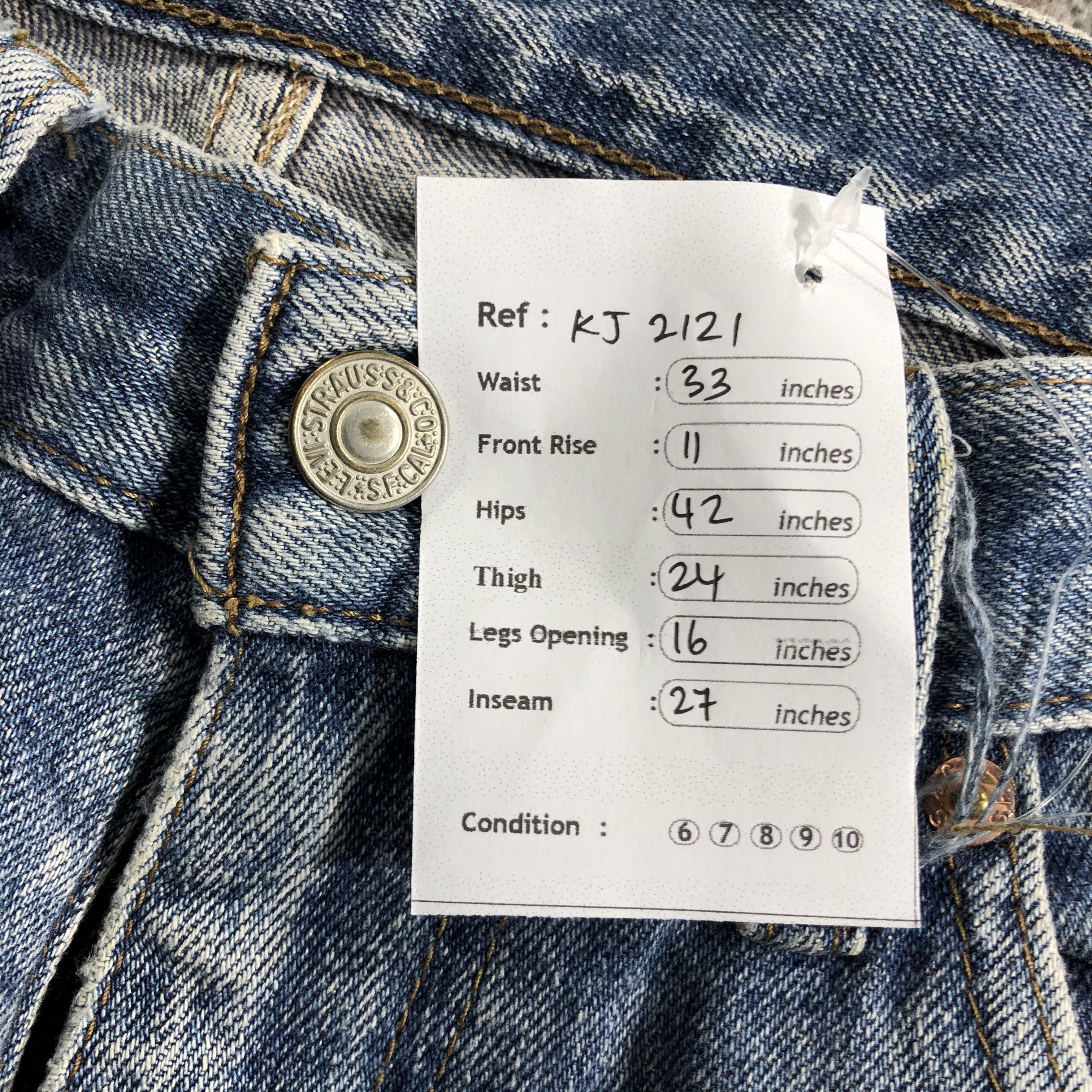Levi's Vintage Levis 533 Jeans Medium Wash Denim KJ2121 Size US 33 - 12 Thumbnail
