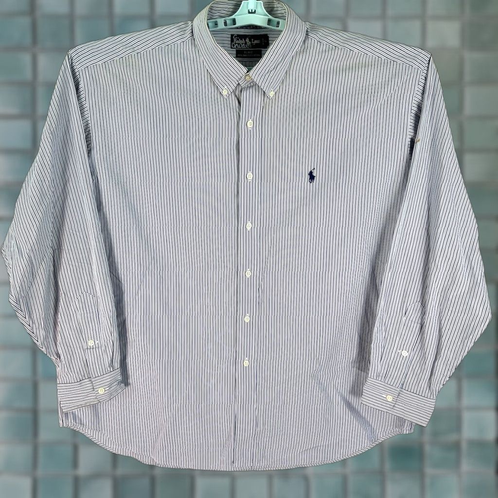 Ralph Lauren Ralph Lauren Blake Striped Button-Down Shirt Mens 2XL Blue Long Sleeve Regular Fit Size US XXL / EU 58 / 5 - 1 Thumbnail