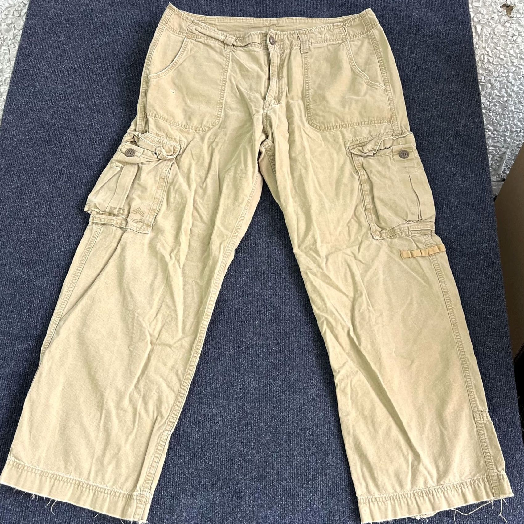 Lucky Brand Lucky Brand Cargo Pants Mens 36x32 Beige Straight Leg Utility Casual Ripstop Pants Size US 36 / EU 52 - 3 Thumbnail