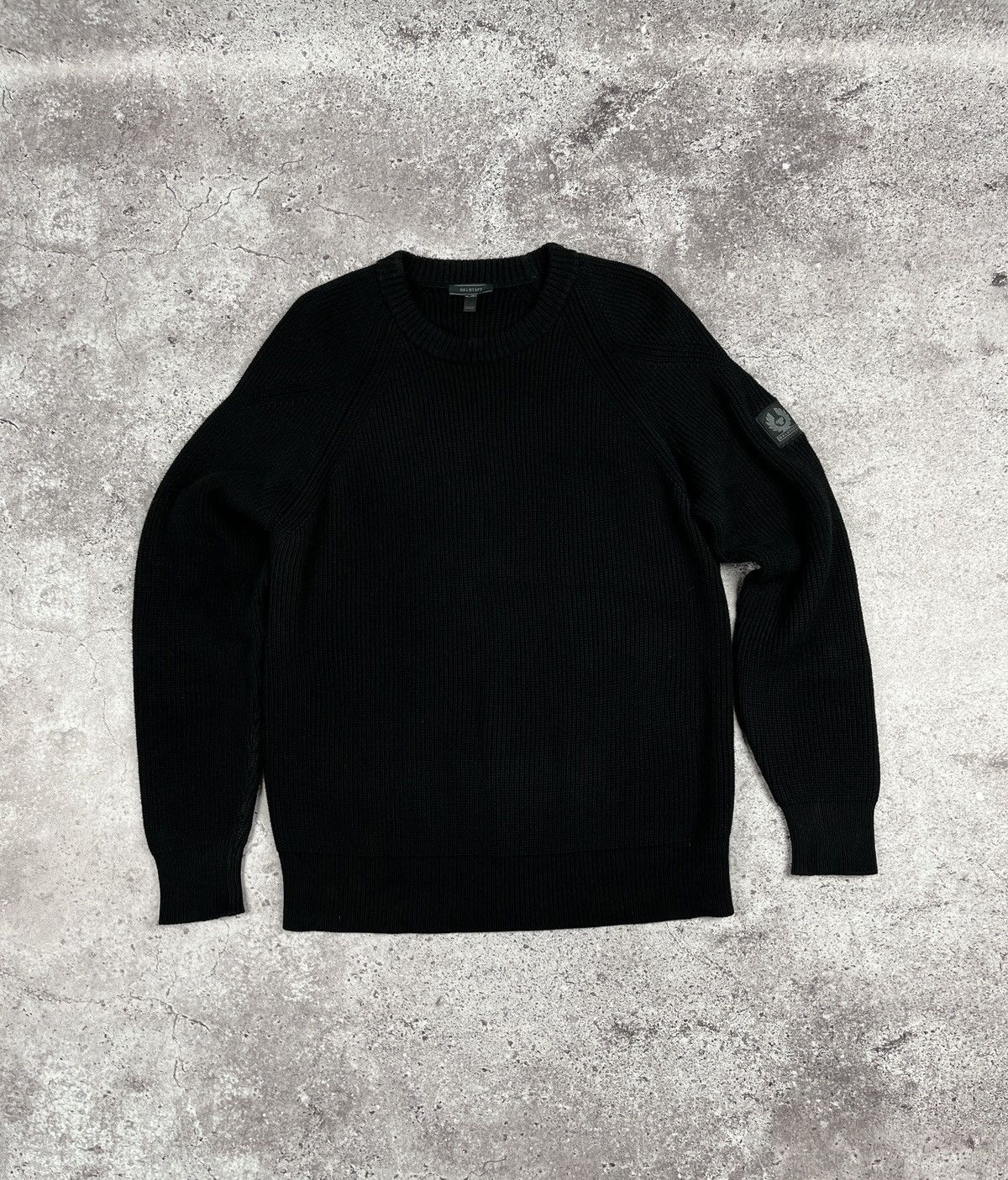 Belstaff Heavy Crew Neck Cotton Sweater Black Size US S / EU 44-46 / 1 - 4 Thumbnail