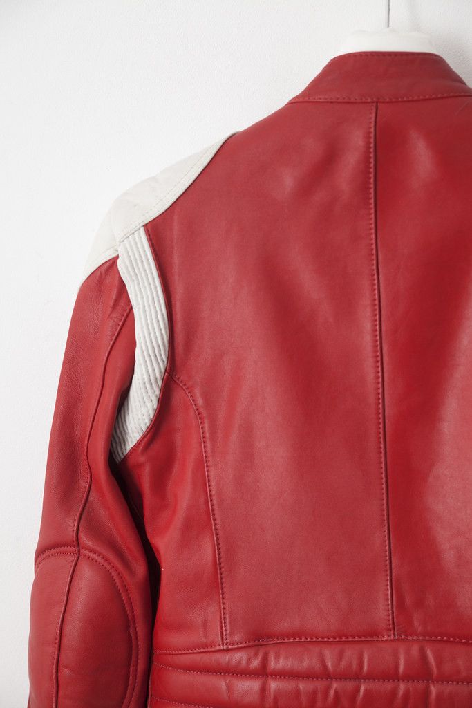 Vintage 1990's red leather biker jacket Size US S / EU 44-46 / 1 - 4 Thumbnail