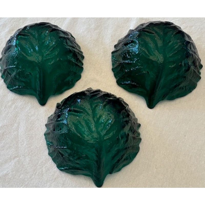 & Other Stories Vintage Blenko Emerald Green Bowls Textured Art Glass Dish Size ONE SIZE - 3 Thumbnail