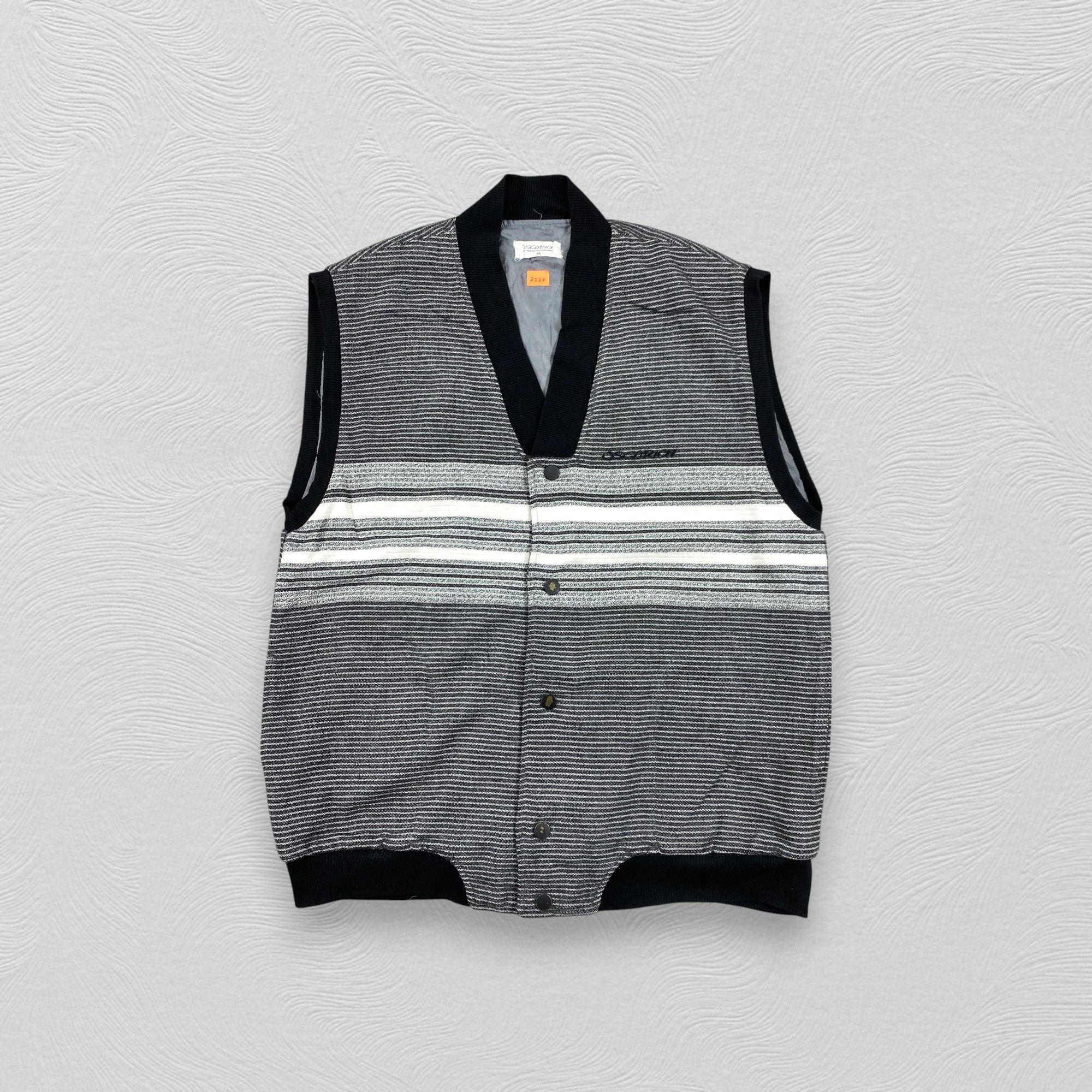 Japanese Brand Vintage Oscarich Stripe Vest Jacket- J228 Size US M / EU 48-50 / 2 - 1 Thumbnail