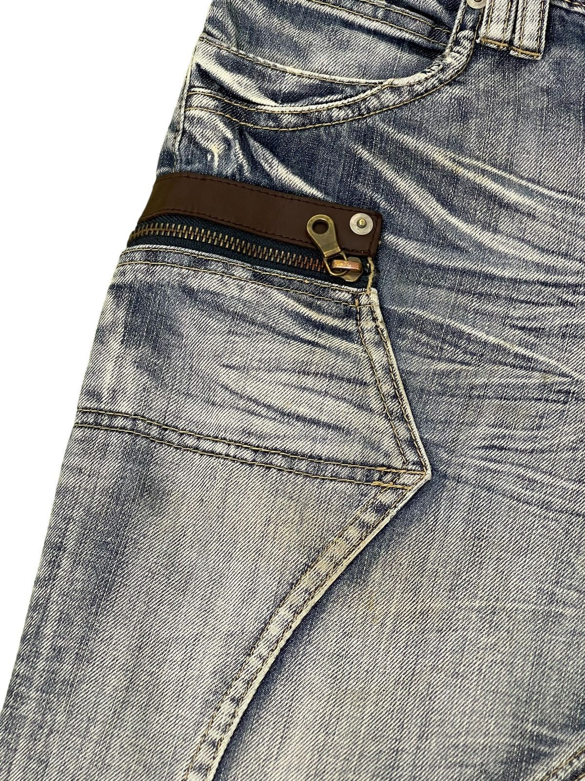 Japanese Brand Flare Jeans Michel Klein Distres Low Rise Boot Cut 8🟦6 Size US 31 - 10 Thumbnail