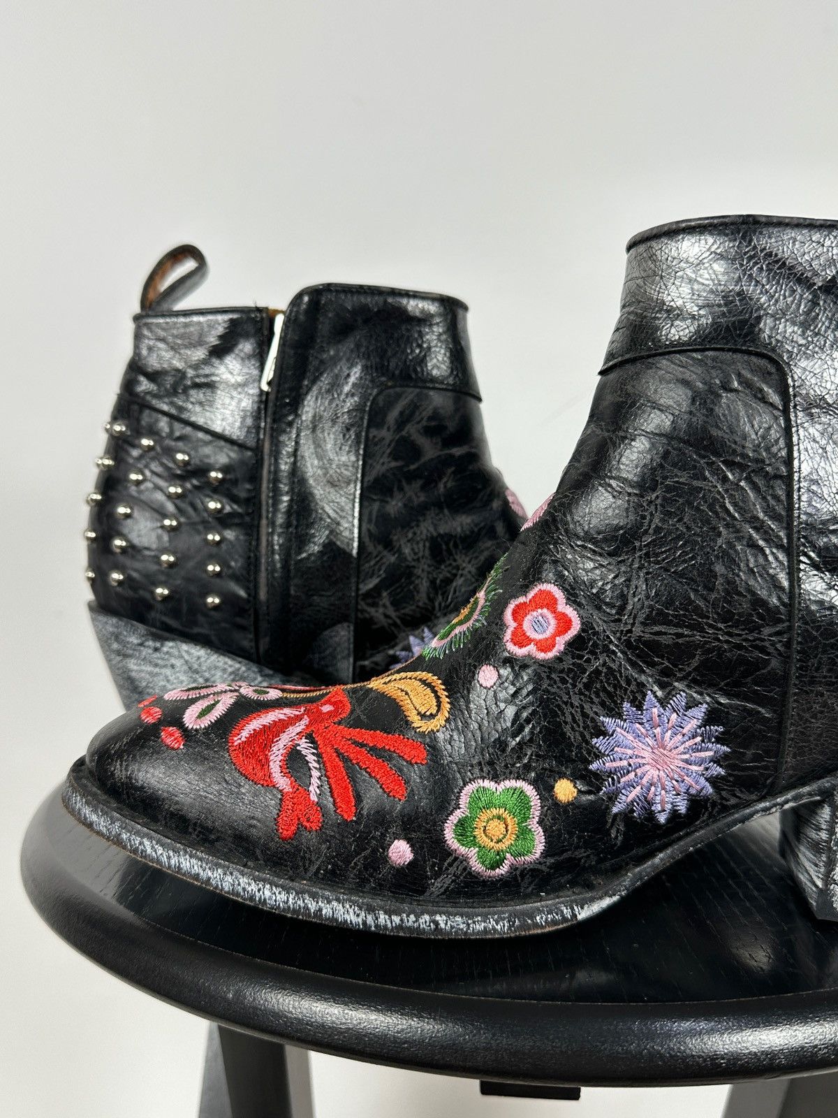 Old Gringo Mexicana Old Gringo Leather Cowboy Floral Ankle Boots Size US 9.5 / IT 39.5 - 21 Thumbnail