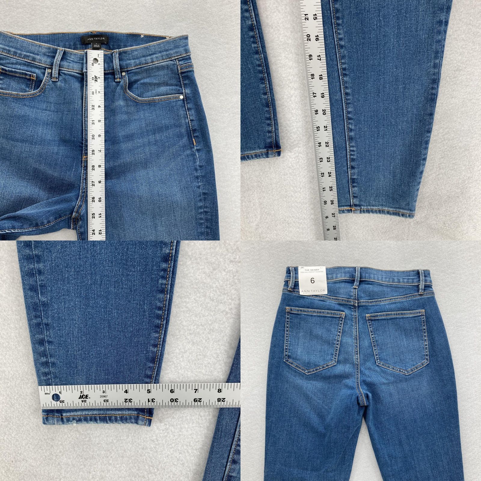 Ann Taylor Ann Taylor Jeans Womens 6 Blue The Skinny High Rise Perfect Pocketing Stretch Size 28" / US 6 / IT 42 - 8 Thumbnail