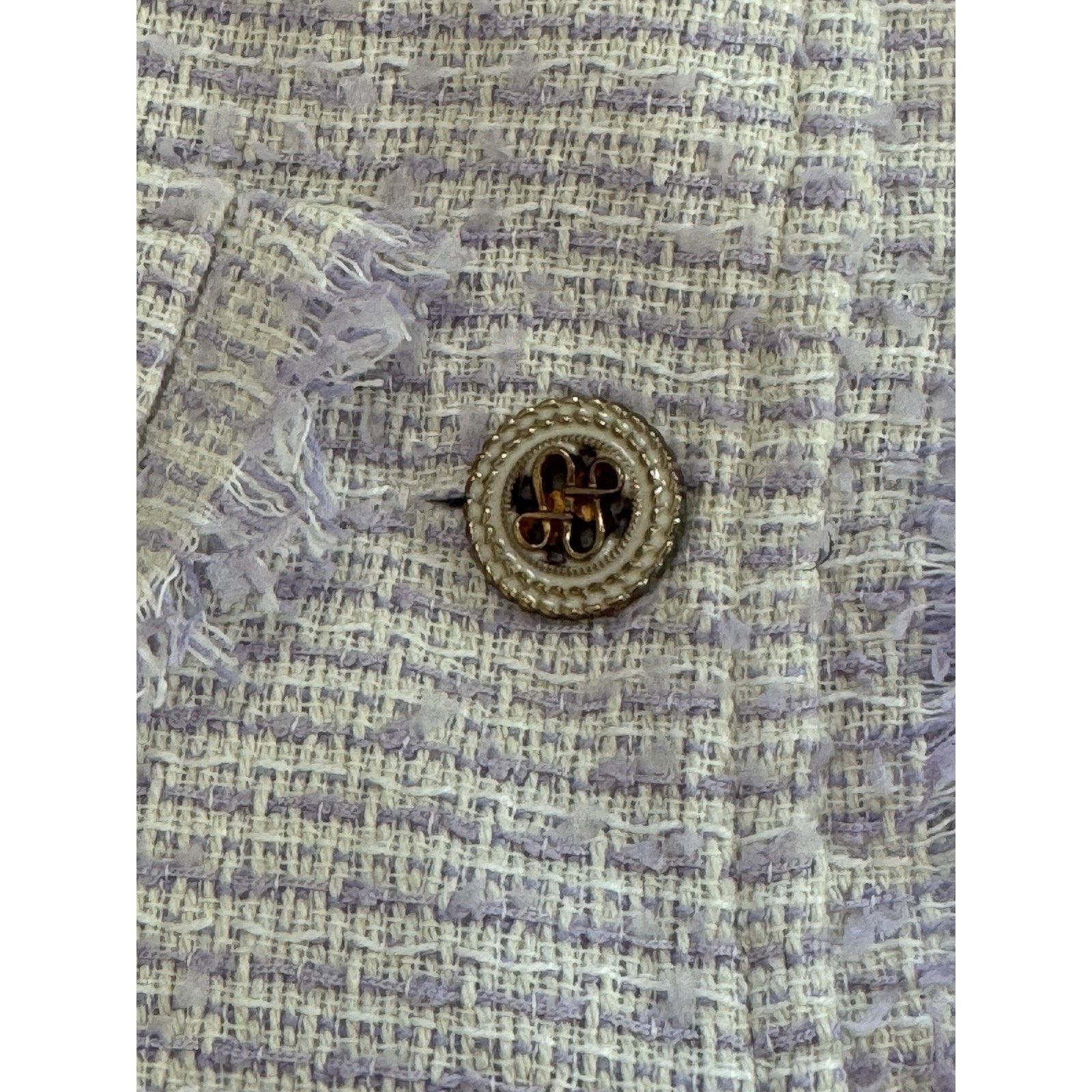 Other BBGD Lavender Tweed Fringe Designer Blazer Jacket Button L Size L / US 10 / IT 46 - 9 Thumbnail