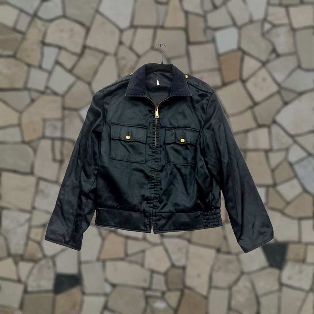 Vintage Black Zipper Jacket Corduroy Collar Gold Button Details #830A Jacket Mens Small/Medium Black Corduroy Gold Button Zipper Bomber All Season Vintage: No Size US S / EU 44-46 / 1 - 1 Thumbnail
