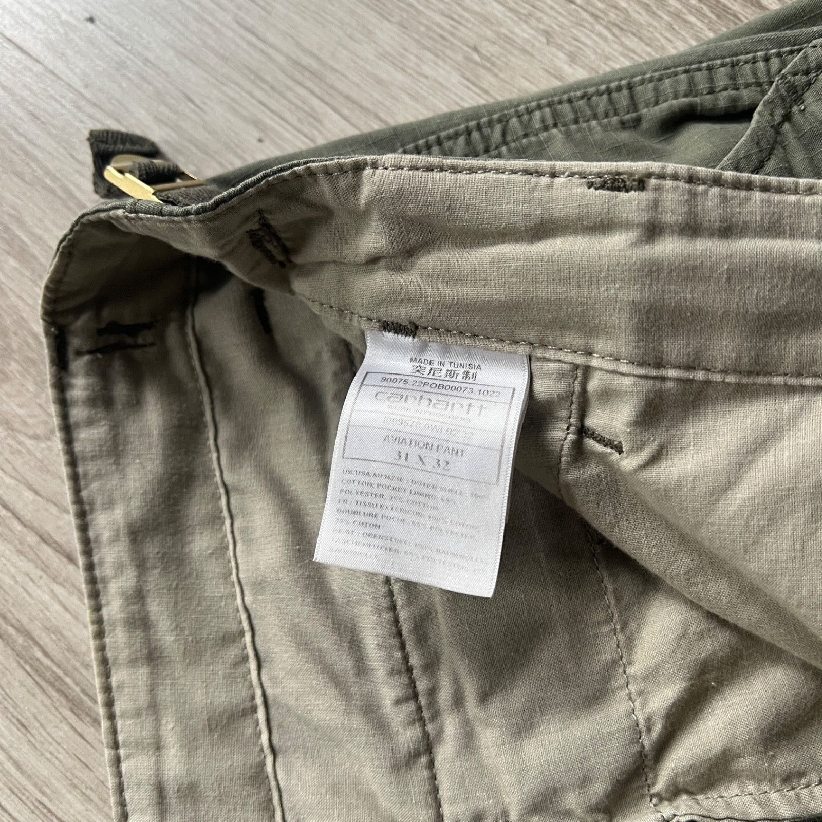 Carhartt Wip Carhartt Aviation Olive Green Ripstop Cargo Pants 9614AC Size US 32 / EU 48 - 8 Thumbnail