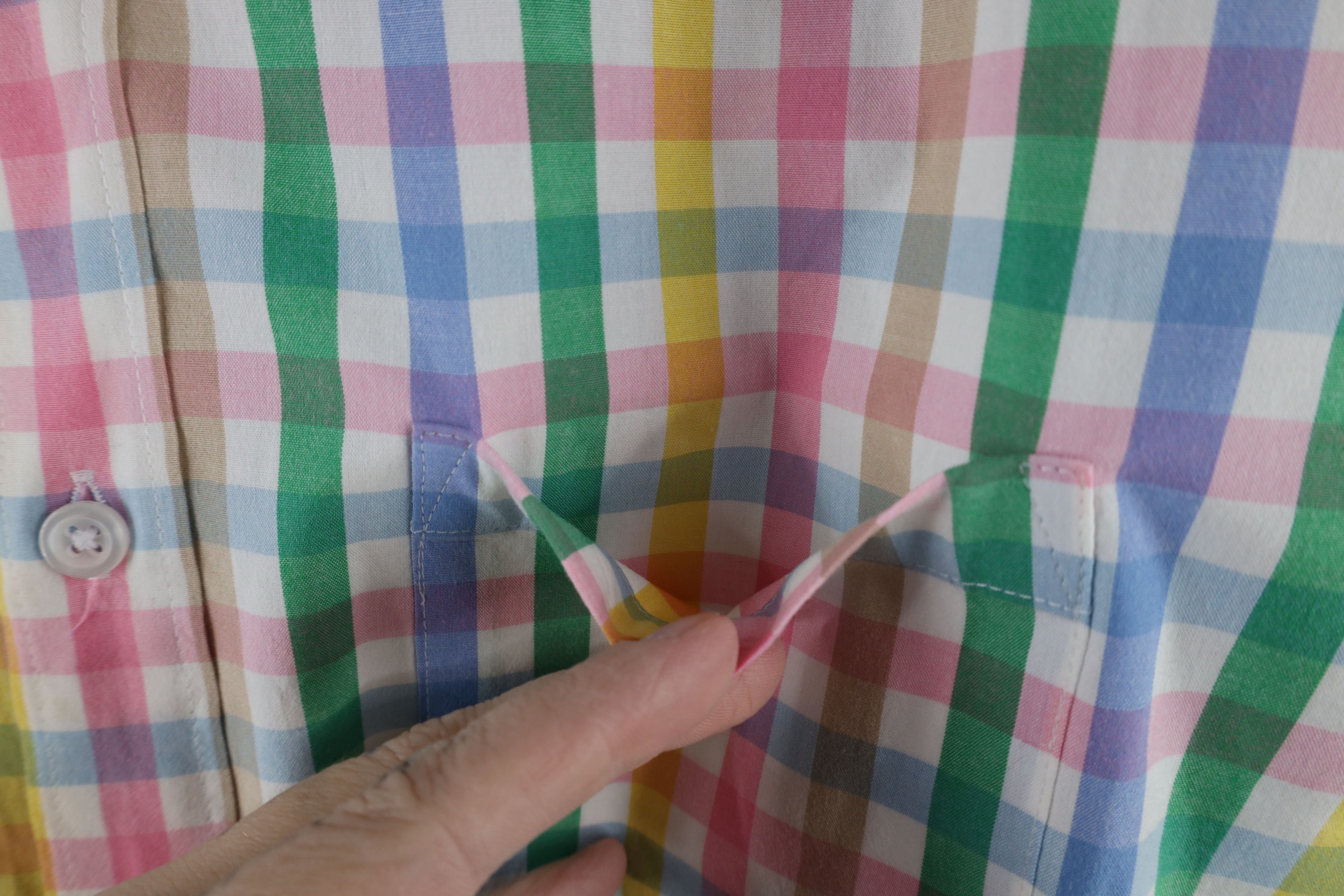 J.Crew × Vintage J Crew Wash Rainbow Plaid Short Sleeve Button Down Shirt Size US L / EU 52-54 / 3 - 4 Thumbnail