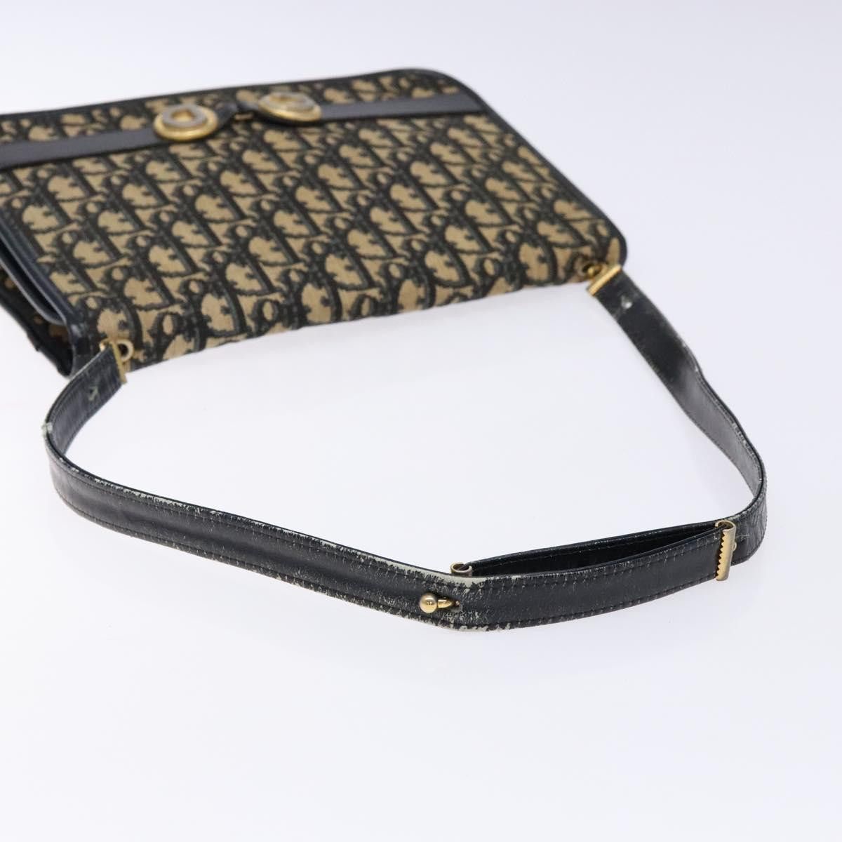 Dior DIOR Trotter Canvas Shoulder Bag Navy Gold Size ONE SIZE - 7 Thumbnail