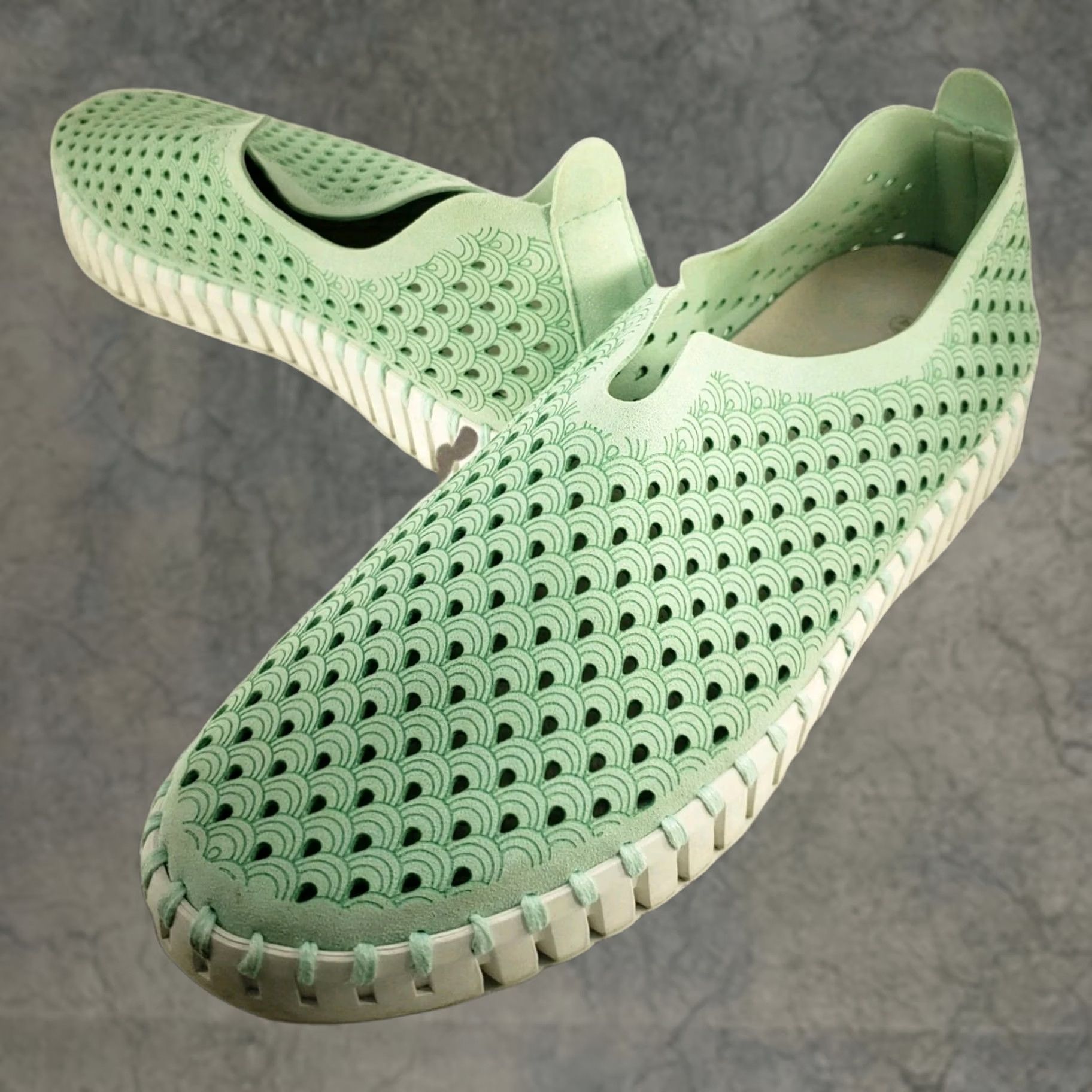 Ilse Jacobsen Ilse Jacobsen Tulip Perforated Slip On Flats Light Mint Green Sz 9.5-10 41 Womens Shoes Tulip Perforated Slip On Flats Green Light Mint 9.5-10 41 Size US 9.5 / IT 39.5 - 1 Thumbnail