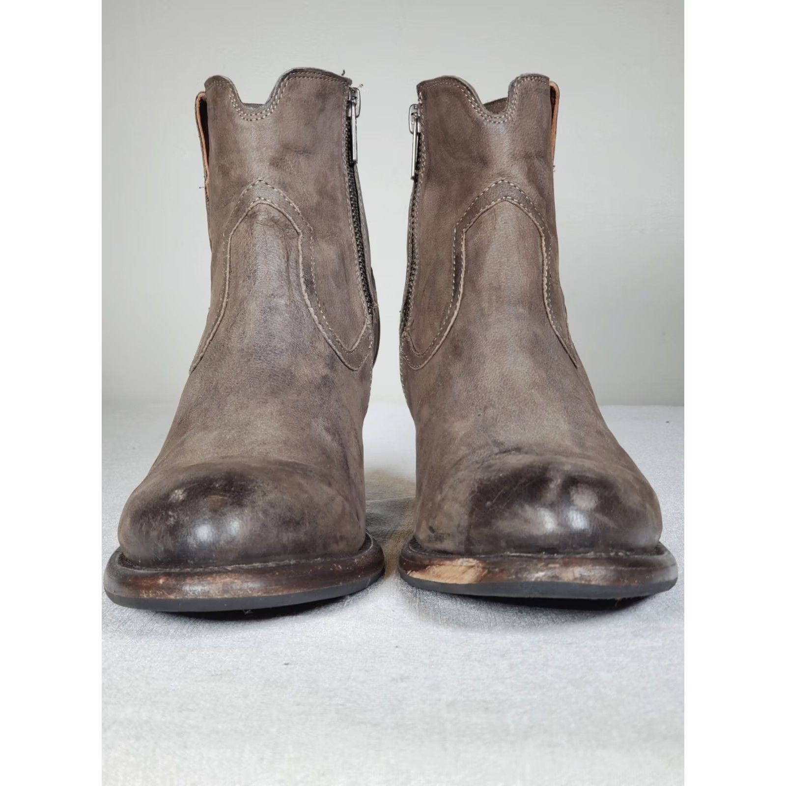 Frye Frye Tie Womens Gray Lillian Nubuck Western Ankle Booties Block Heel Women Size US 9 / IT 39 - 7 Thumbnail