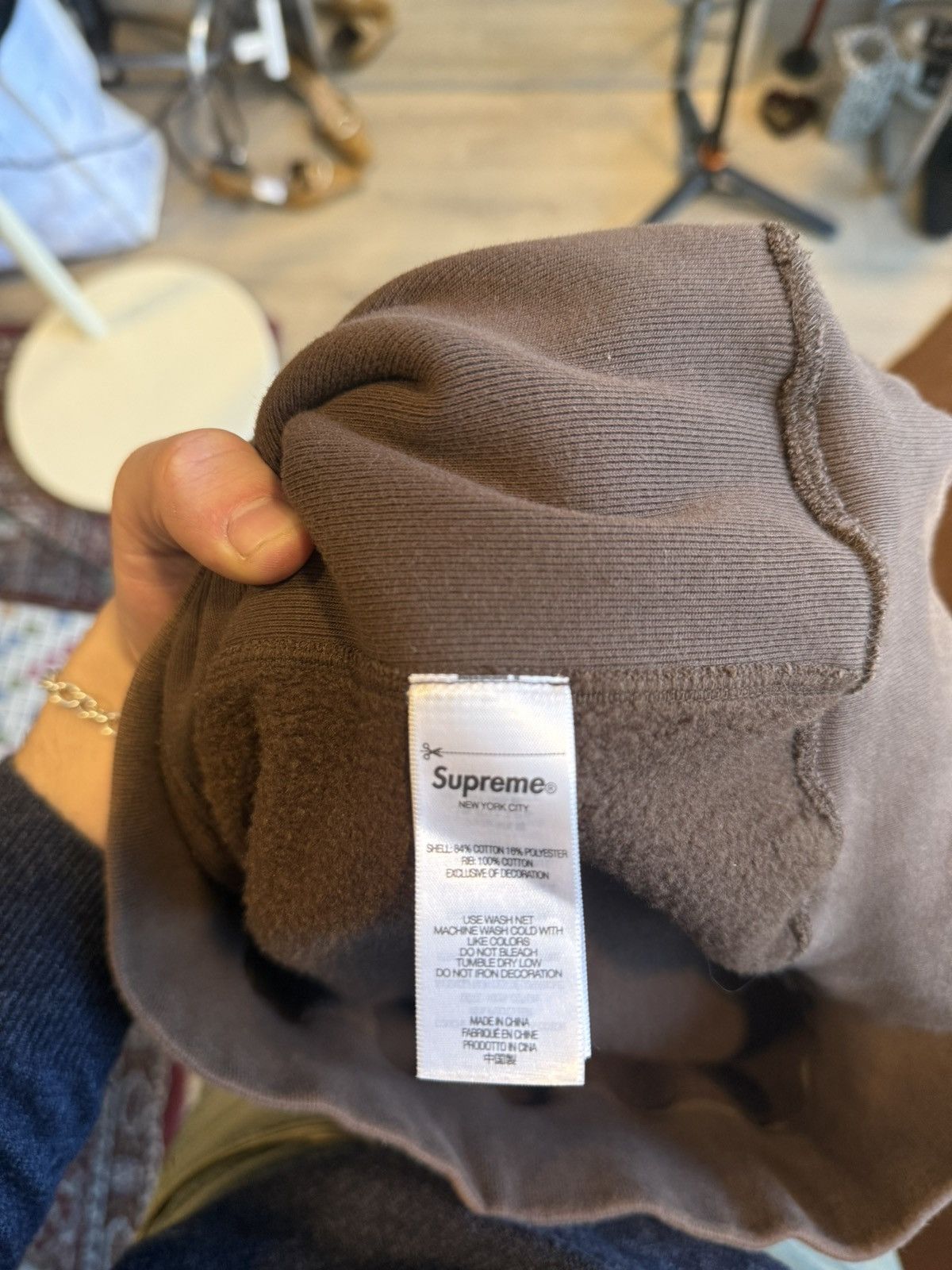Supreme Supreme Washed Box Logo Crewneck Brown Size US M / EU 48-50 / 2 - 5 Thumbnail