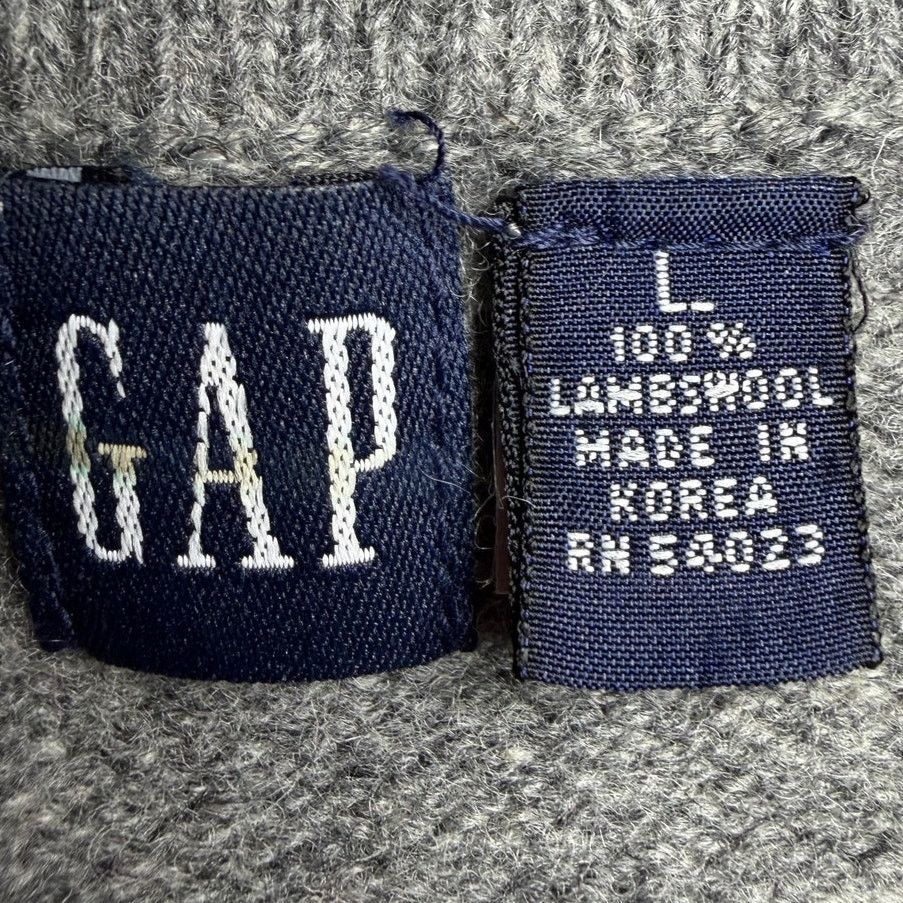 Gap GAP Gray Fair Isle V-Neck Lambs Wool Blend Sweater Size US L / EU 52-54 / 3 - 2 Thumbnail