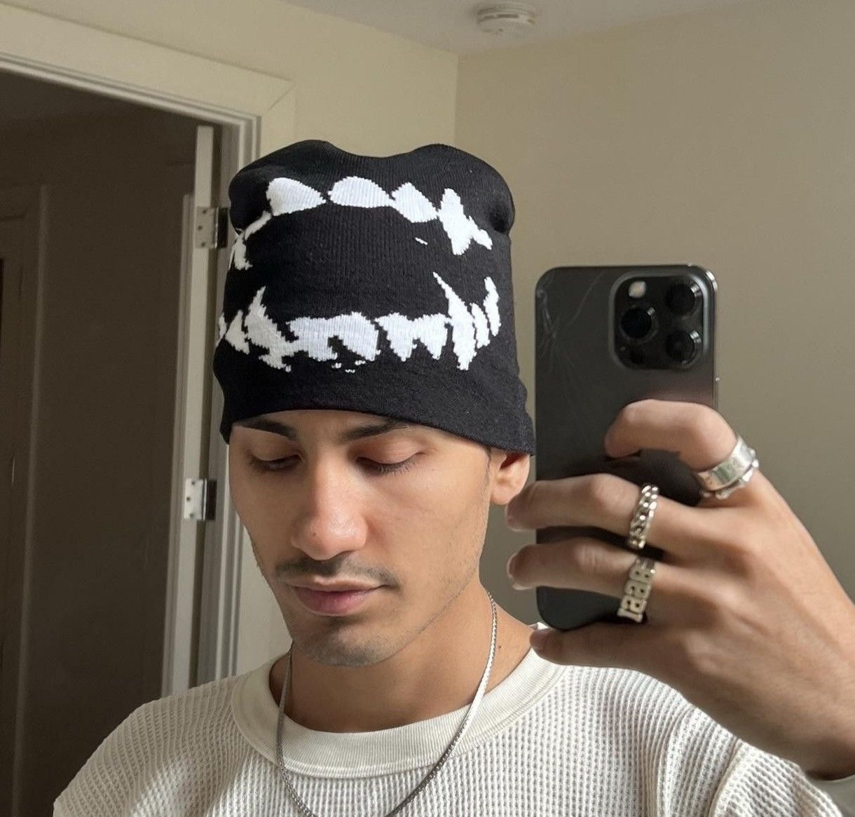 Vintage black dog teeth beanie Size ONE SIZE - 6 Thumbnail