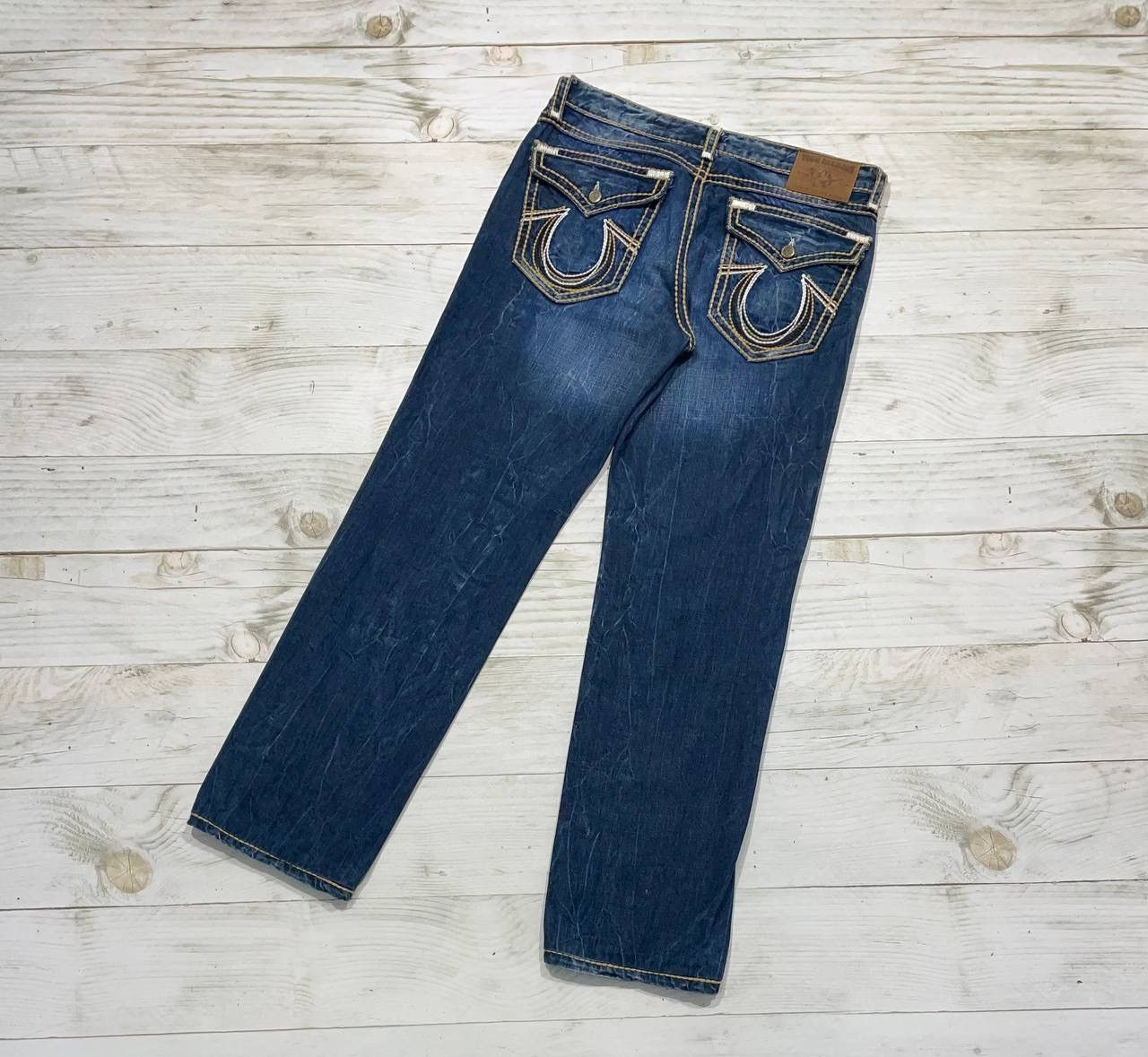 image of Vintage True Religion Denim Jeans Y2K Japanase in Blue, Men's (Size 34)