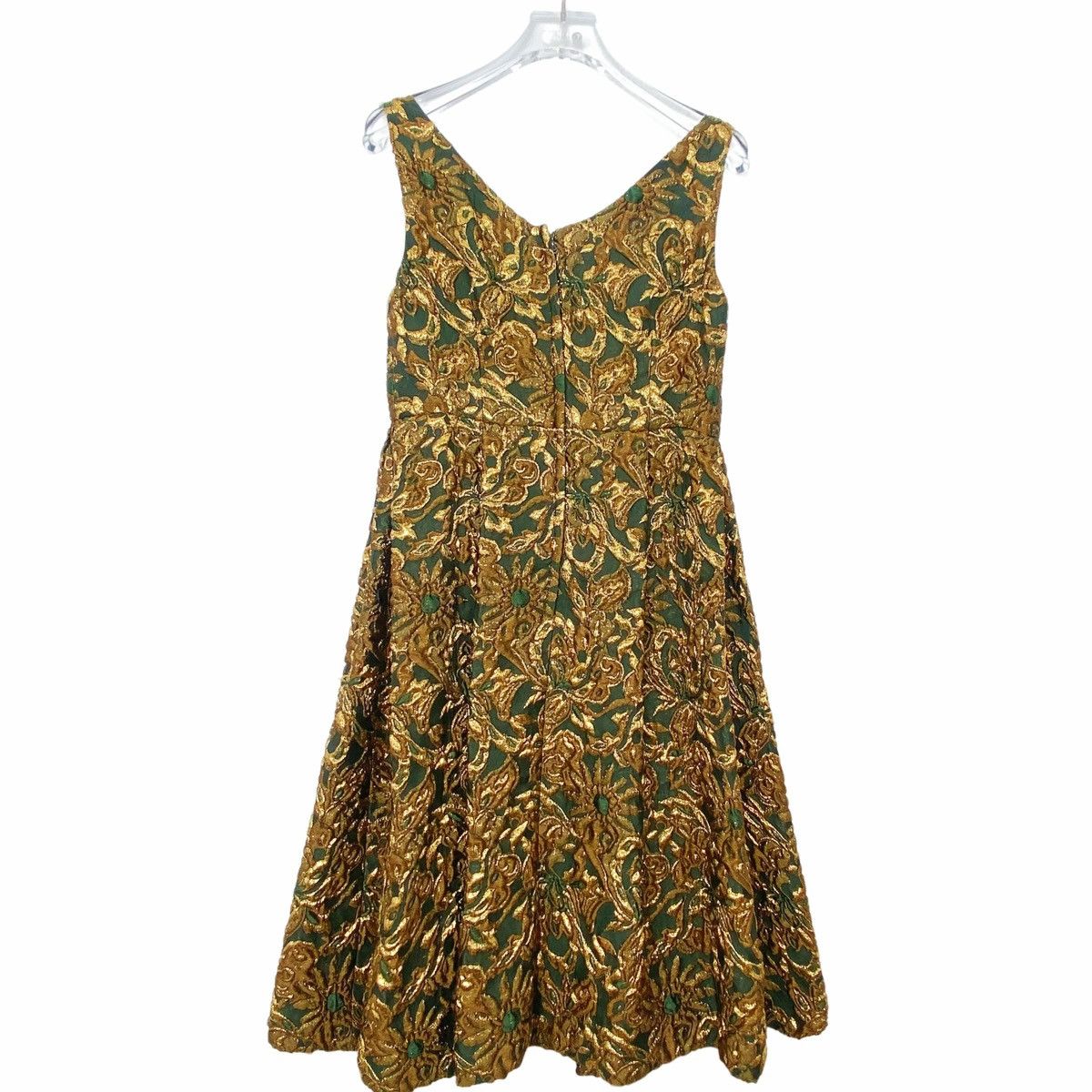 Dolce & Gabbana Dolce&Gabbana Gold Green Embossed Evening Dress K26WX Size S / US 4 / IT 40 - 2 Thumbnail