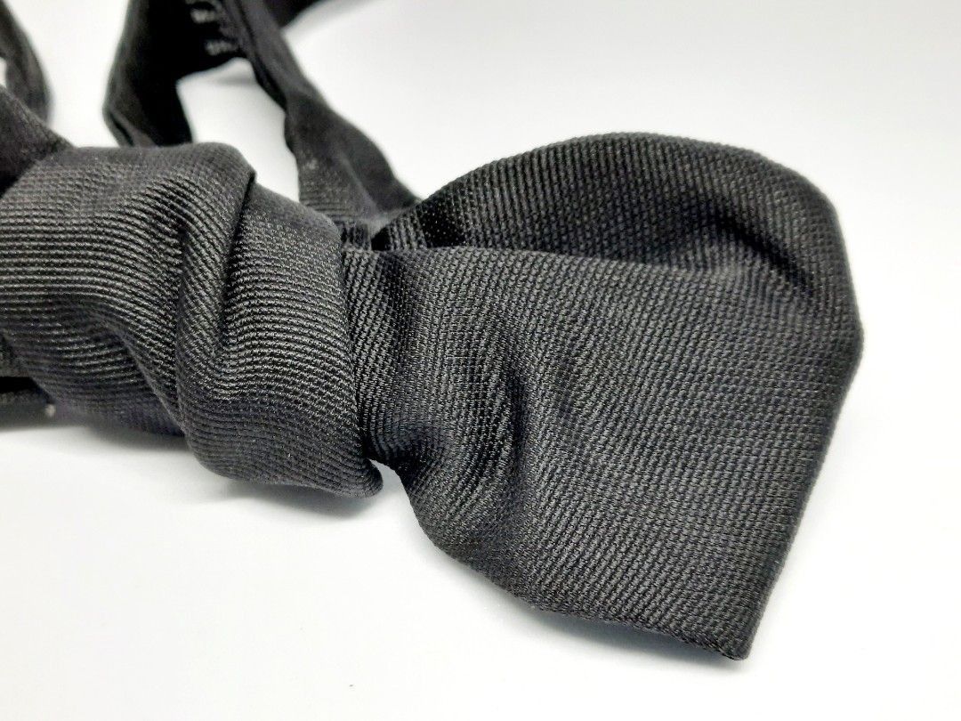 image of Hermes Black Bow Tie in Beige/Black, Men's