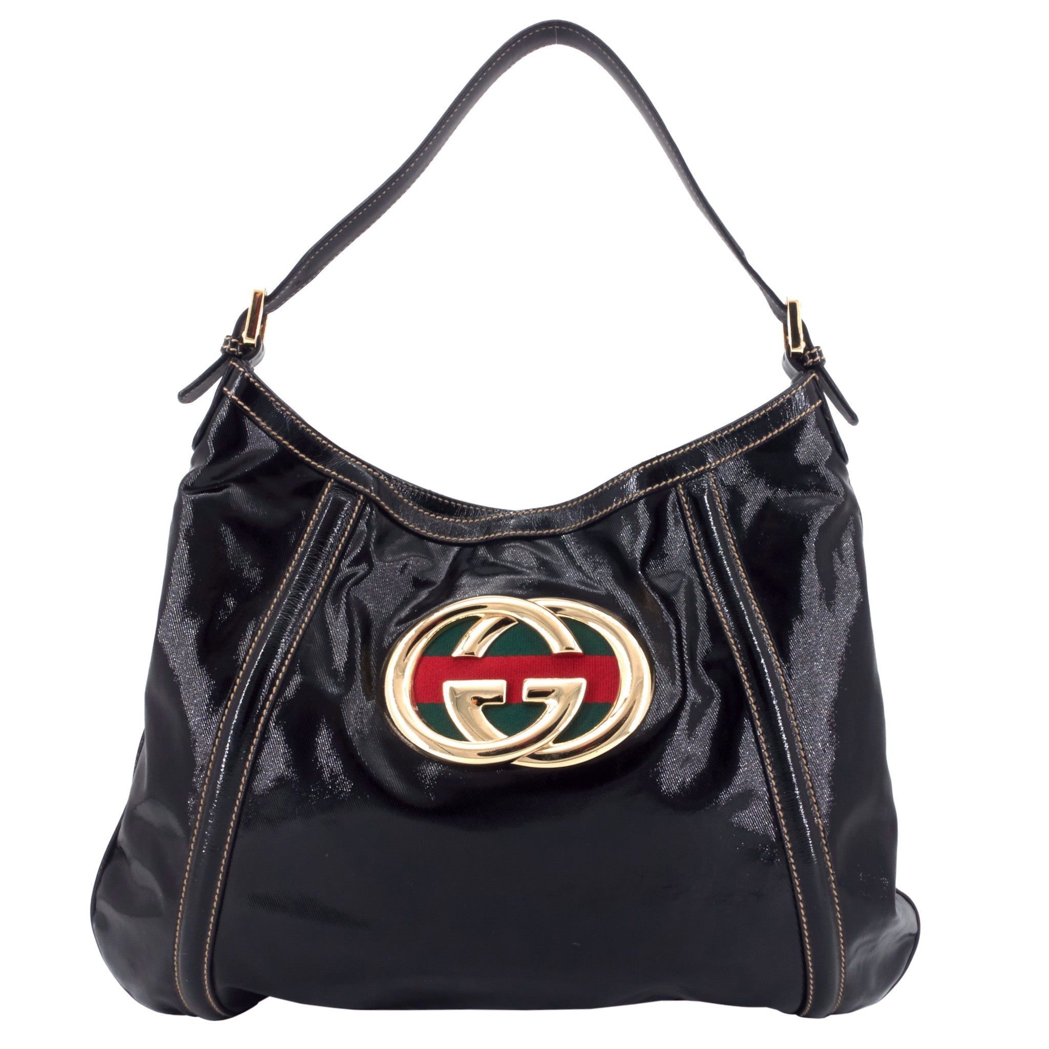 image of Gucci Britt Dialux Medium Twill Bag in Black, Women's