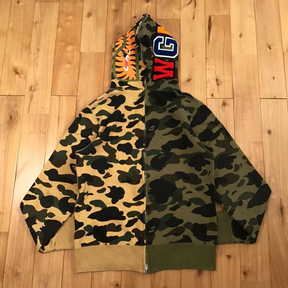 Bape BAPE 1st camo green x 1st camo yellow separate shark hoodie Size US S / EU 44-46 / 1 - 3 Thumbnail