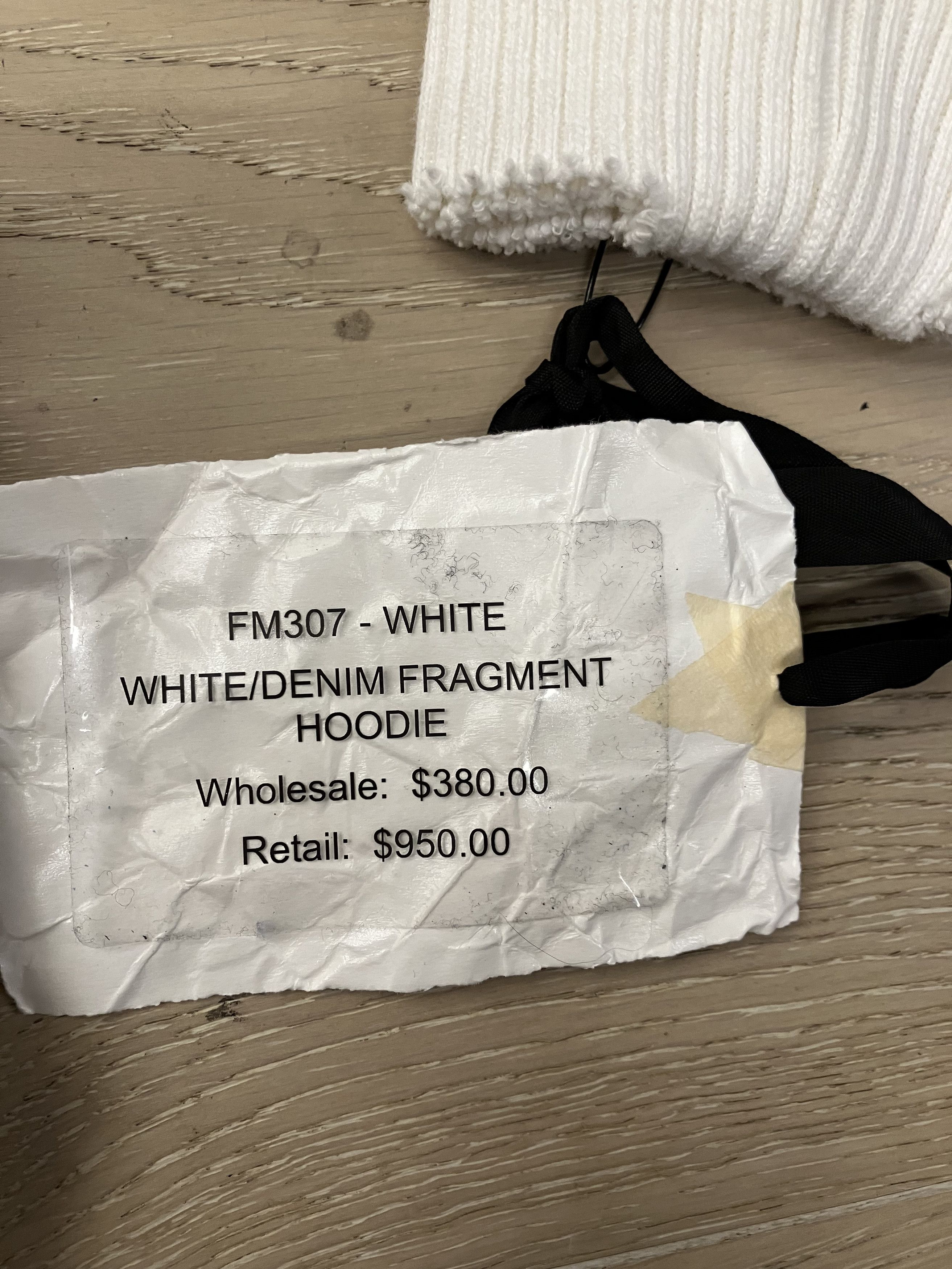 Greg Lauren $1250 NWT White/Denim Fragment Hoodie Large (Size 3) Size US L / EU 52-54 / 3 - 4 Thumbnail