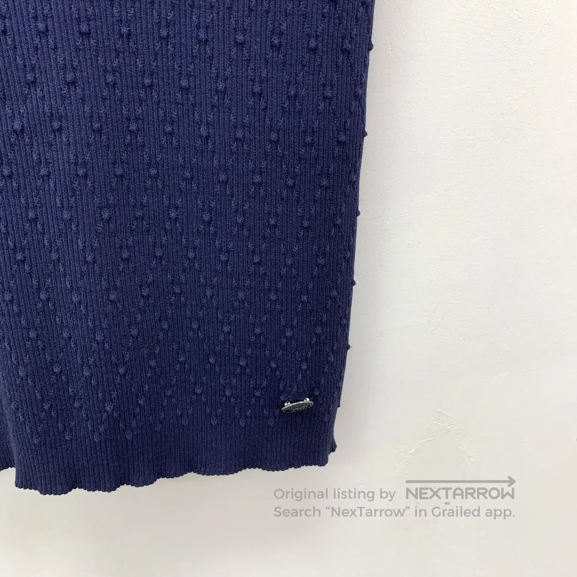 Chanel Chanel Dark Blue Double C Jacquard Cotton Round Neck Short Size US M / EU 48-50 / 2 - 4 Thumbnail