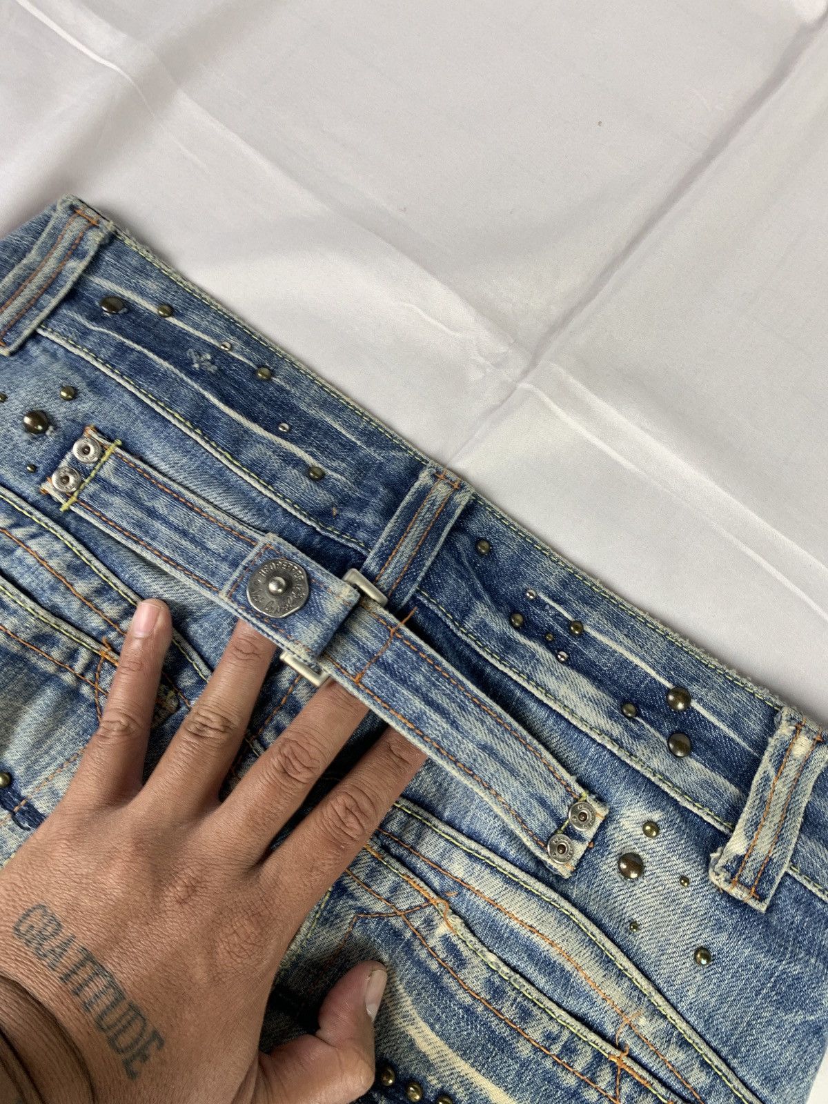 Japanese Brand 2000s Red Pepper Japan Low Rise Studded BaggyJeans Pants Size 30" / US 8 / IT 44 - 9 Thumbnail