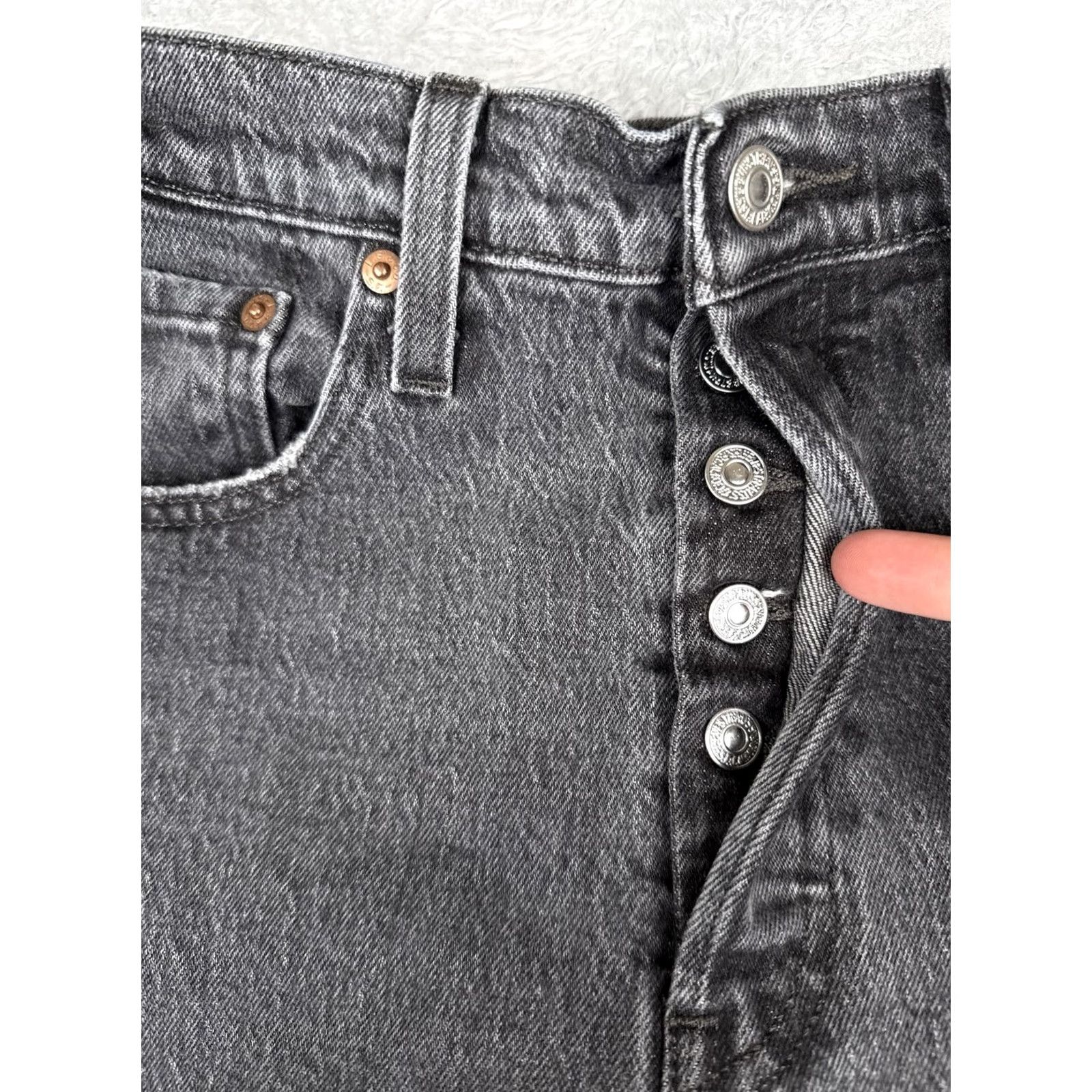Levi's Levi's 501 Jeans Womens W31 L30 High Rise Slim Tapered Charcoal Gray Denim Stretch 5-Pocket Size 24" / US 00 / IT 34 - 5 Thumbnail
