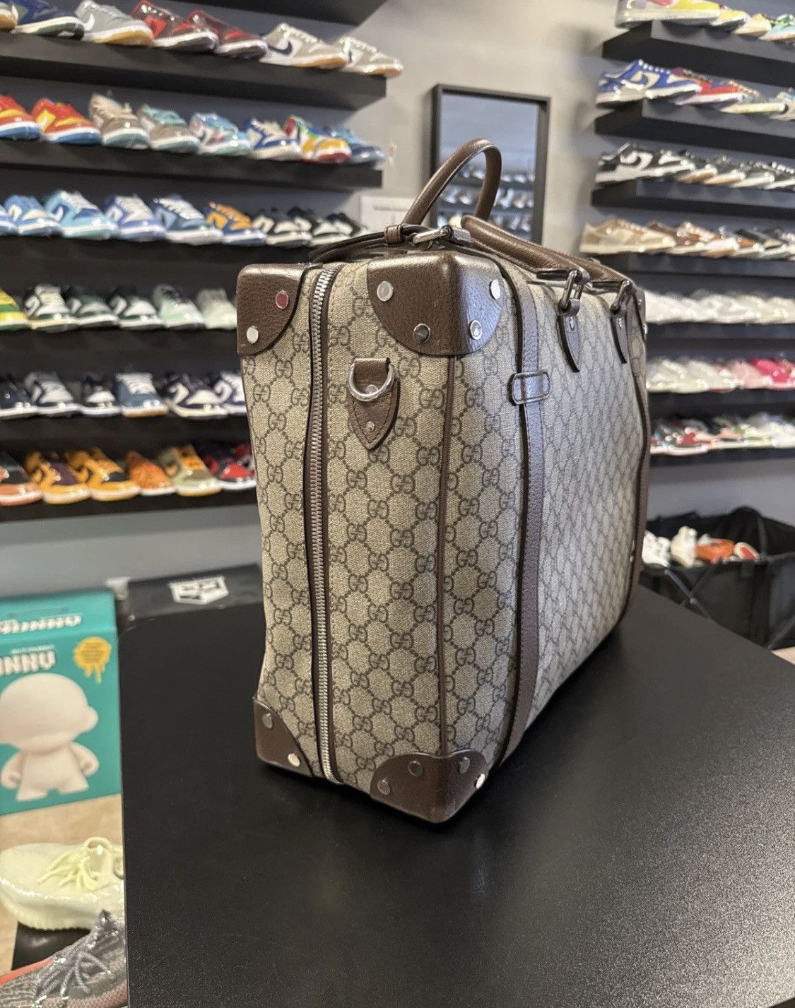Gucci AUTHENTIC Gucci Beige GG Supreme Trunk Holdall Tote Brown Size ONE SIZE - 8 Thumbnail