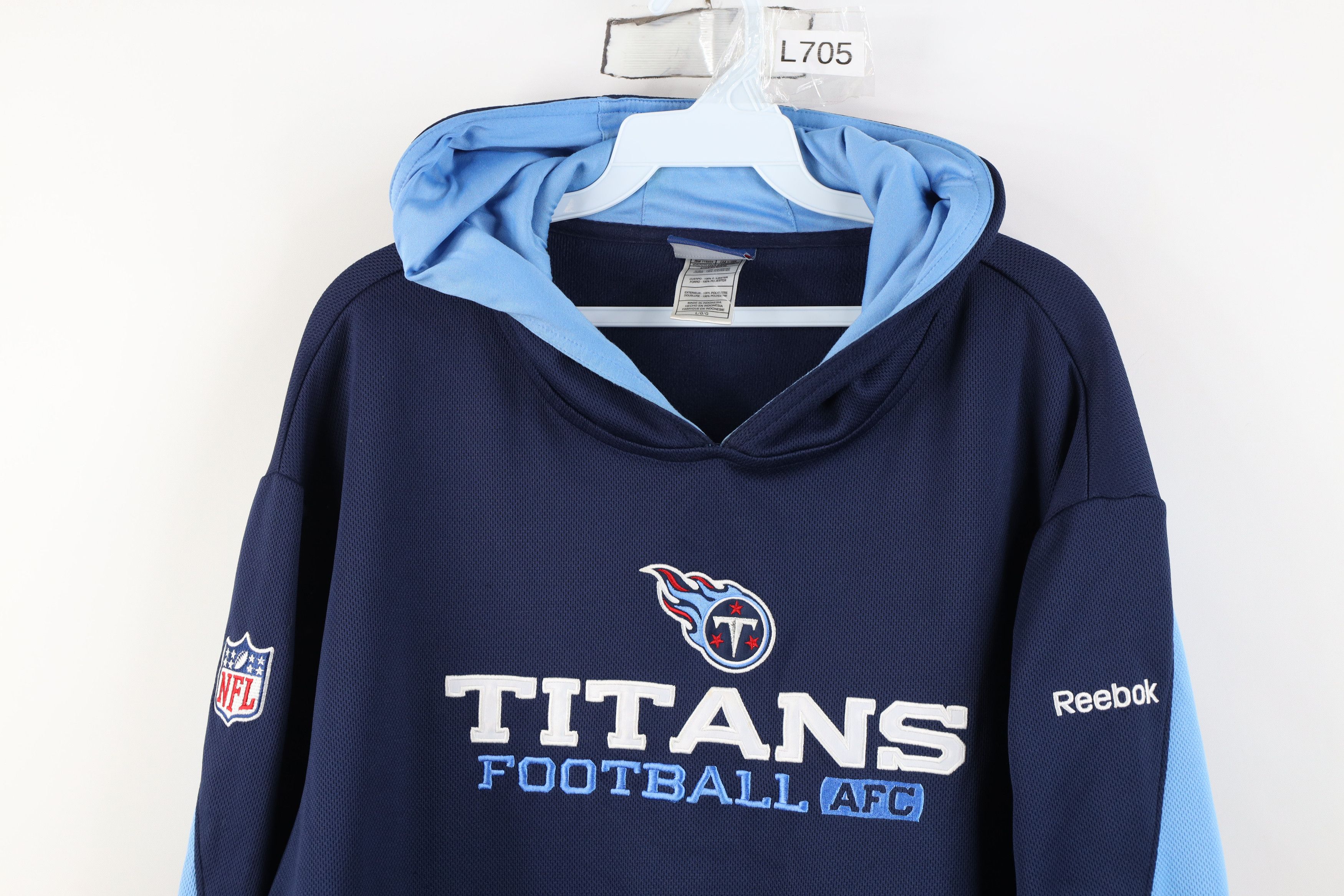 Reebok Vintage Reebok Tennessee Titans Football Hoodie Sweatshirt Size US L / EU 52-54 / 3 - 2 Thumbnail