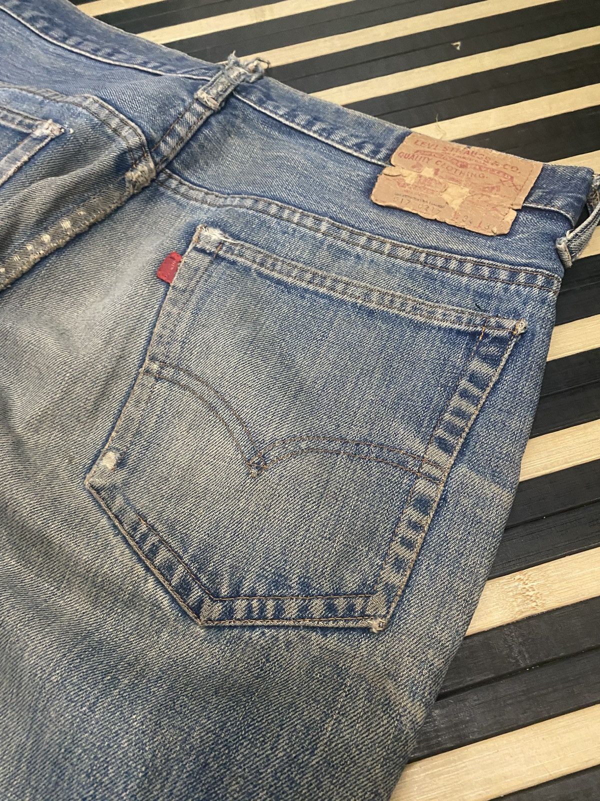 Levi's × Levi's Vintage Clothing Rare Vintage 80s Levi’s Big E Distressed Jeans Made Usa Size US 34 / EU 50 - 11 Thumbnail