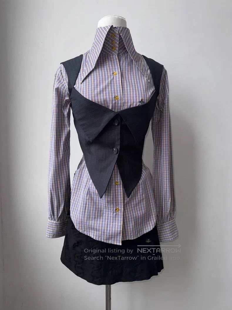 Vivienne Westwood Vivienne Westwood Rare 90s Pointed Collar Shirt Size S / US 4 / IT 40 - 3 Thumbnail