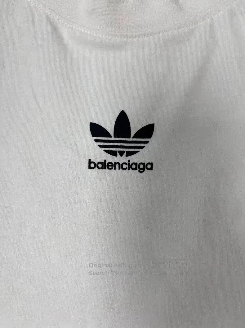 Balenciaga Three Stripes Logo Printed Round Neck Short Sle